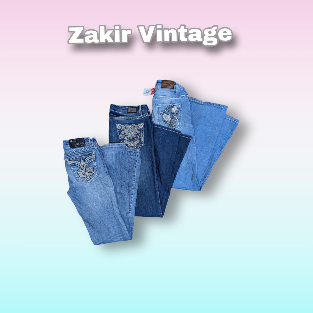 Jeans flare com detalhes Y2K