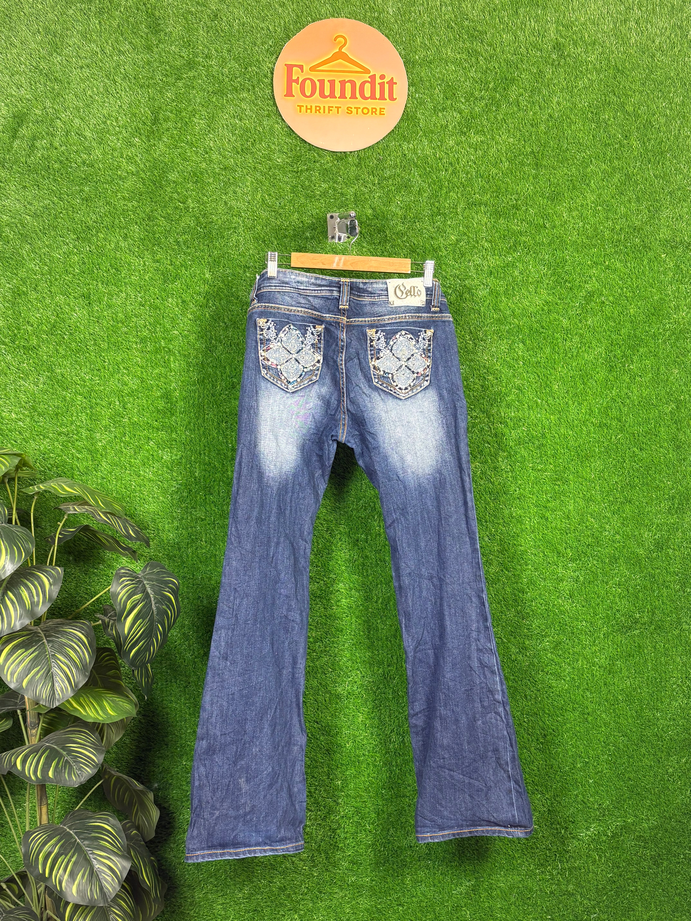 Jeans Flare Ricamati e Decorati Y2K | FO-56