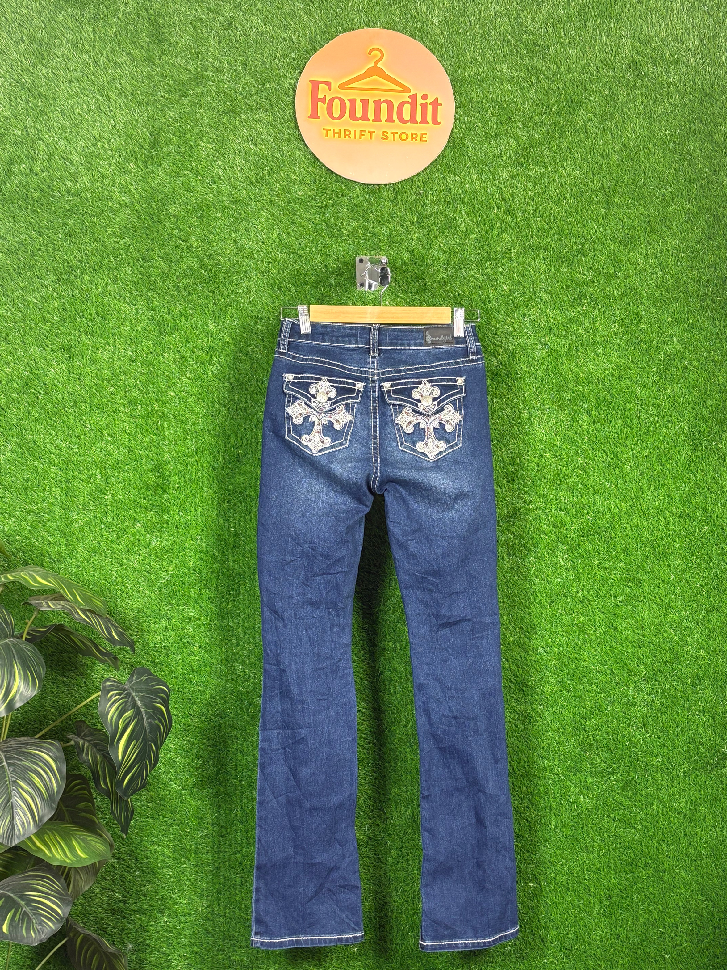 Jeans Flare Ricamati e Arricchiti Y2K | FO-62