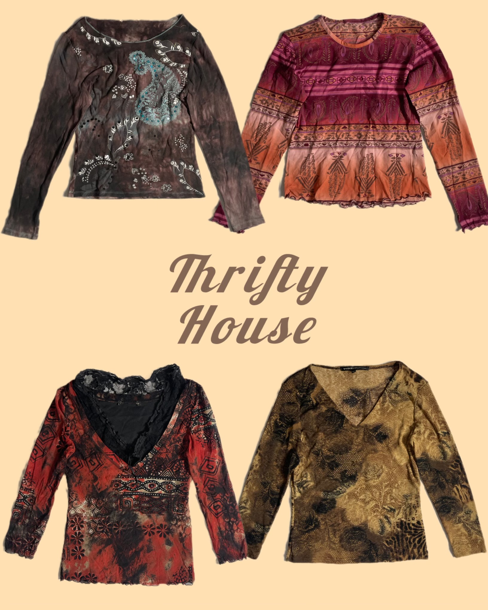 Hauts Y2k rétro bohème(TH/112)