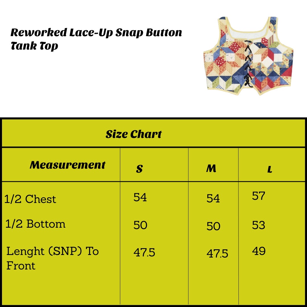 Upcycled Lace-Up Snap Button Tank Top