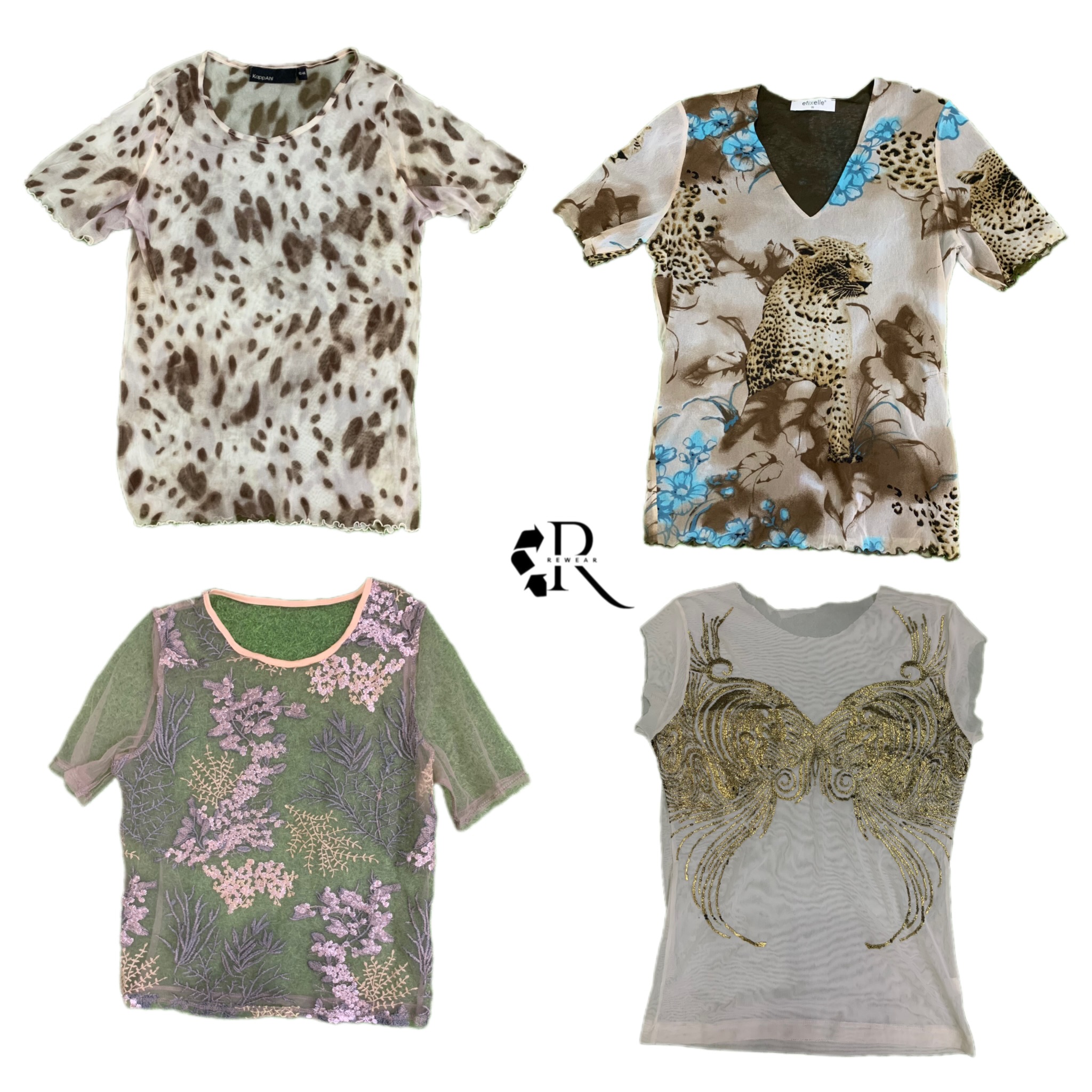 Y2K Forest Vibe Mesh Tops RW-1458