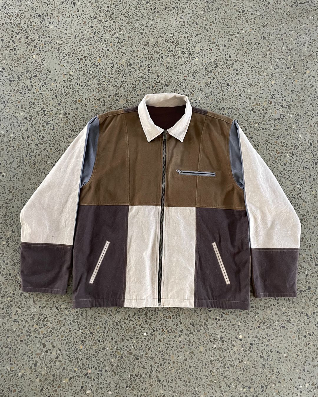 Upcycled Panelled Canvas Workwear Jacket