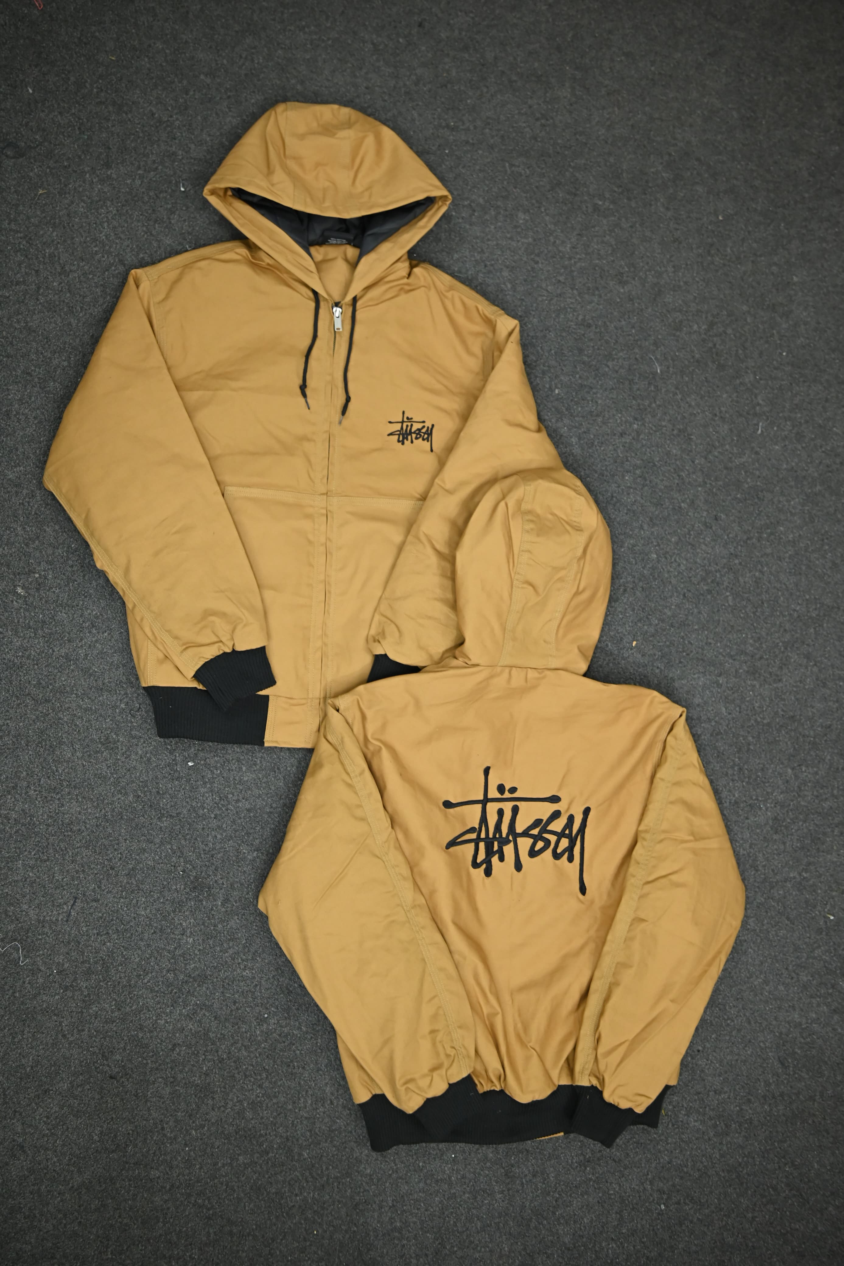 Stussy Camel Brown Active Wear Rework Style Jackets, Stussy Embroidery (front & back), (SE-002), 5 pcs