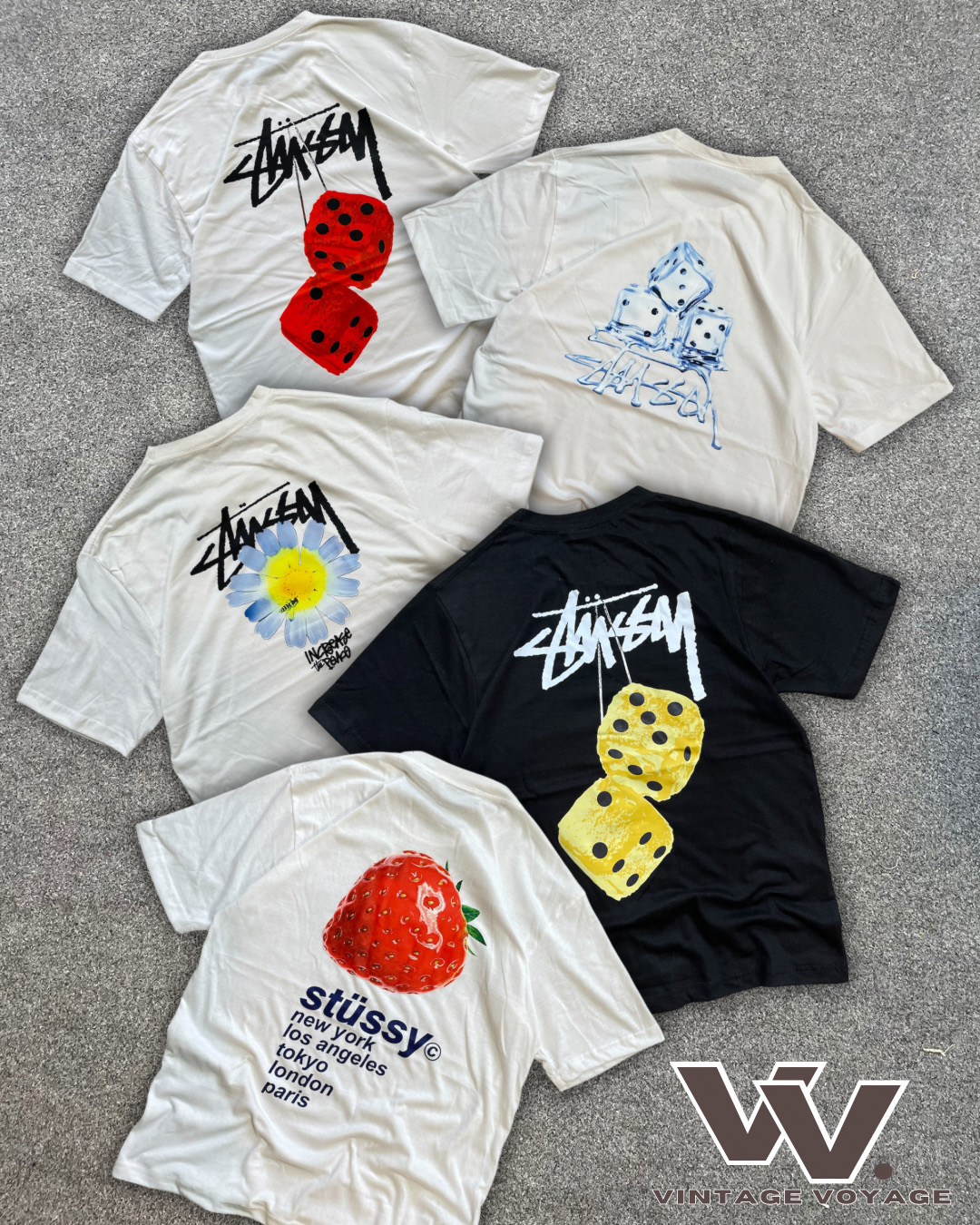 Stussy reworked style printed t-shirts #16126