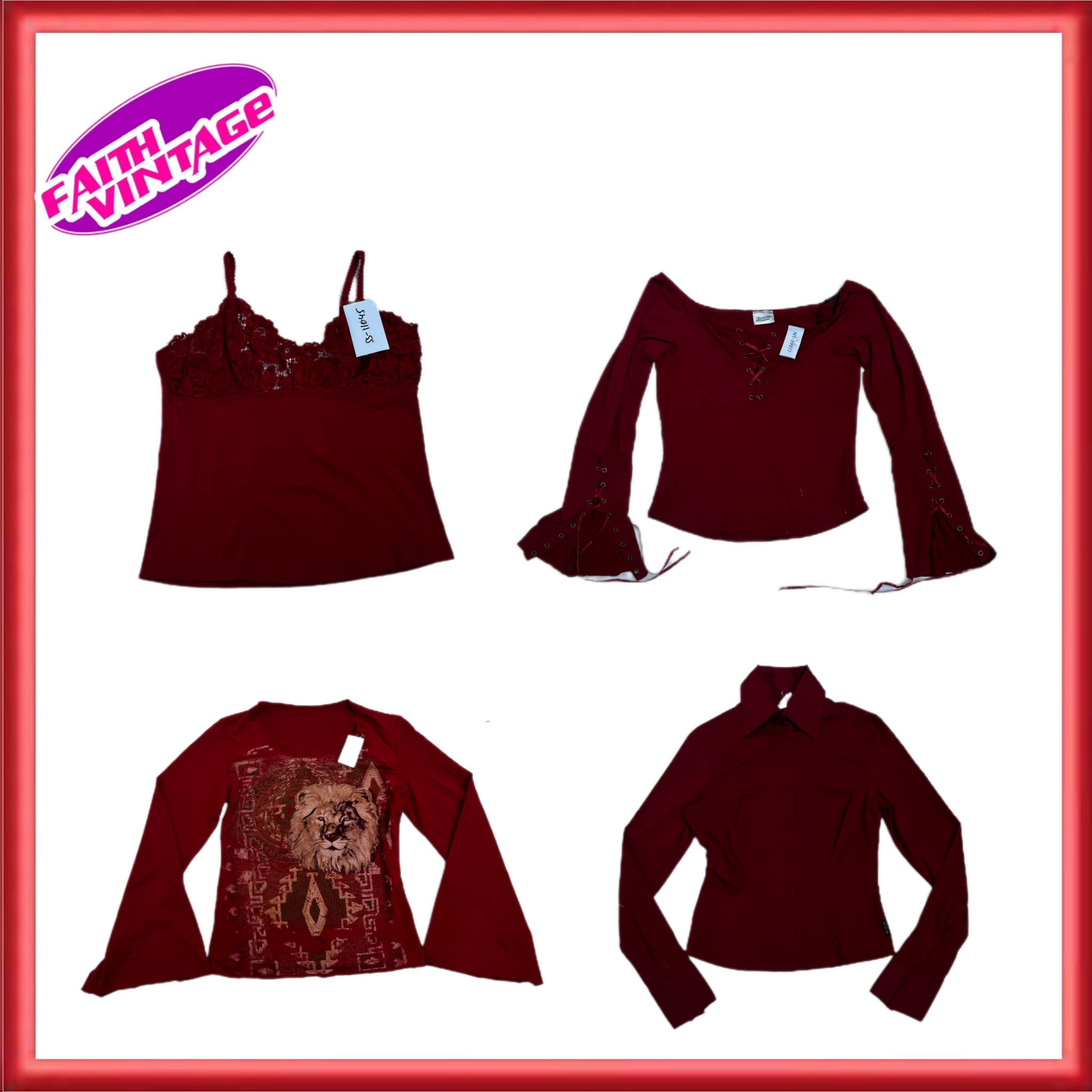 Red Zone Y2K mix Top Skirt and Dress Bundle (FV-389)