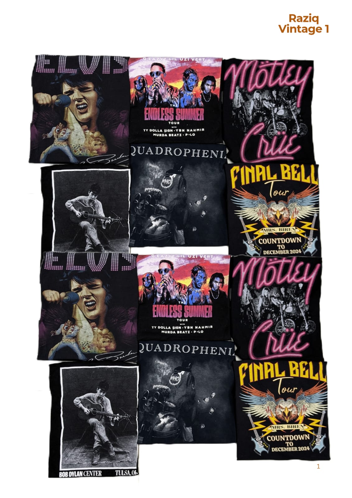 💥 RV1789 ヴィンテージプリントTシャツ