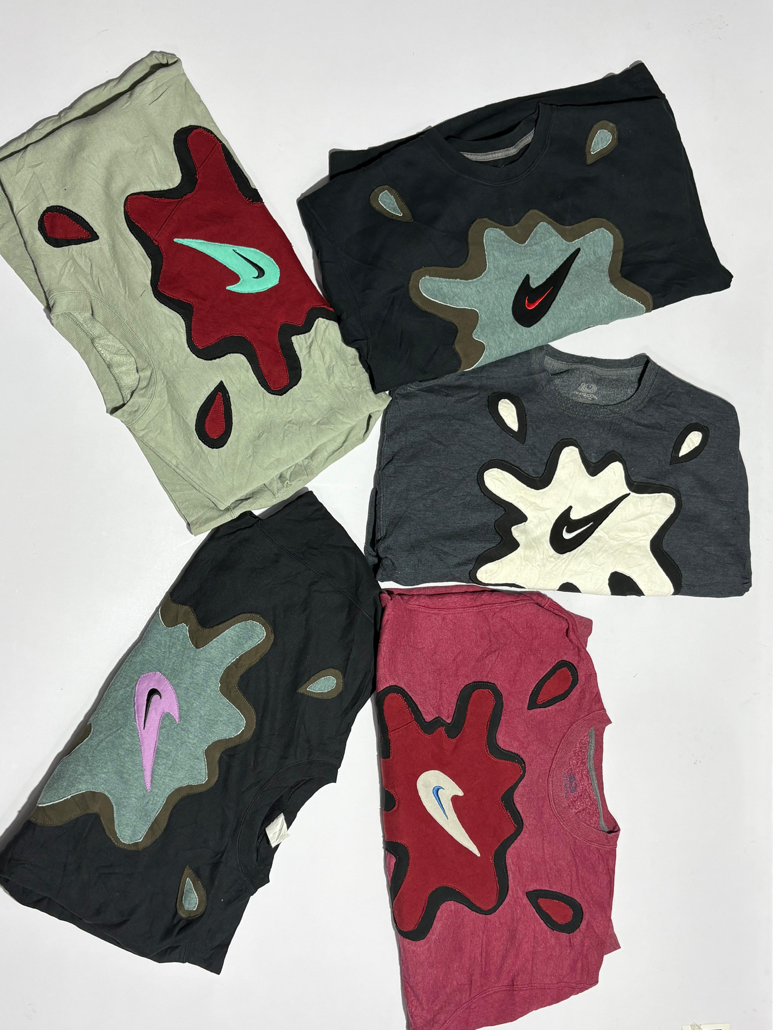 Nike rework style patch work sweatshirt