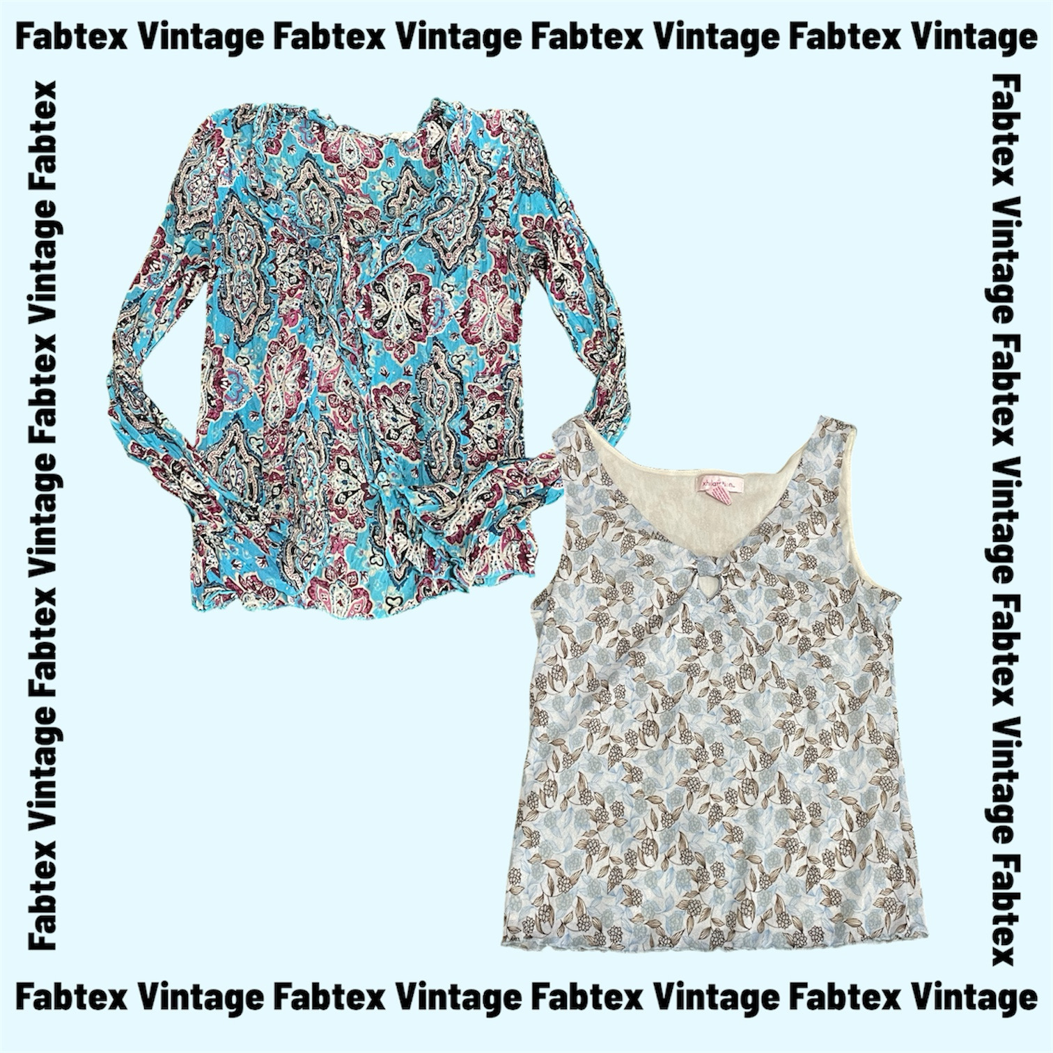 (FV-833) Ocean Blue Aesthetic Printed Tops | Trending Bundle