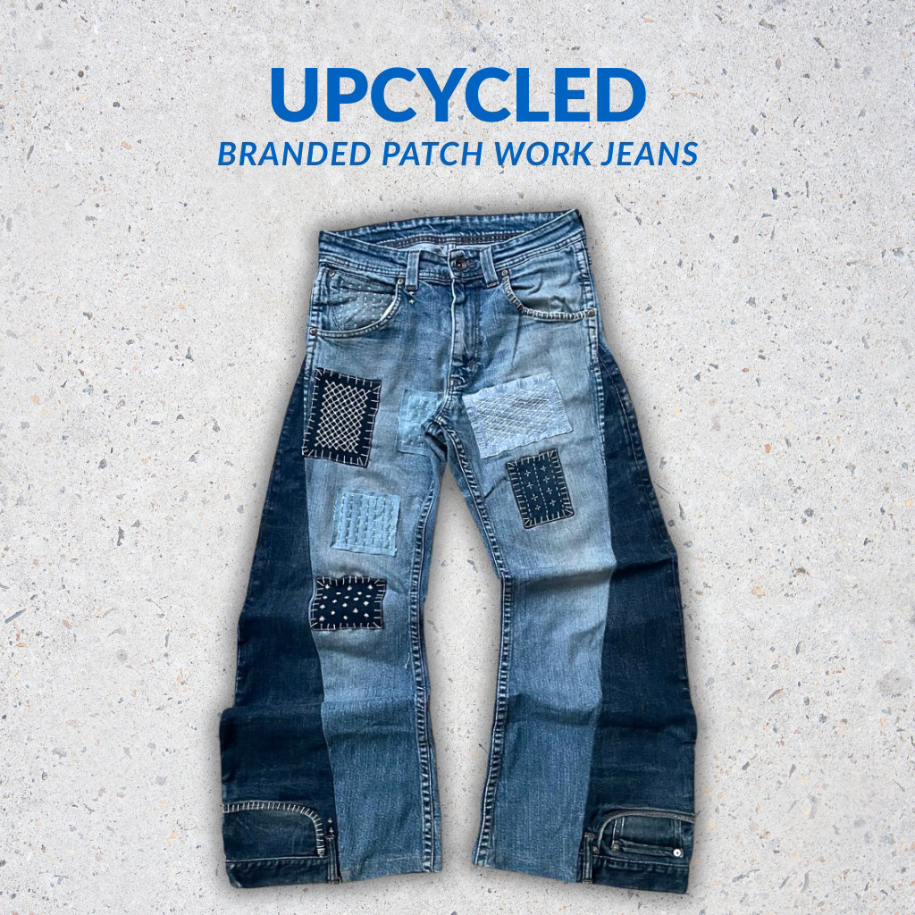 Upcycled Branded Patchwork Jeans - MOQ 20