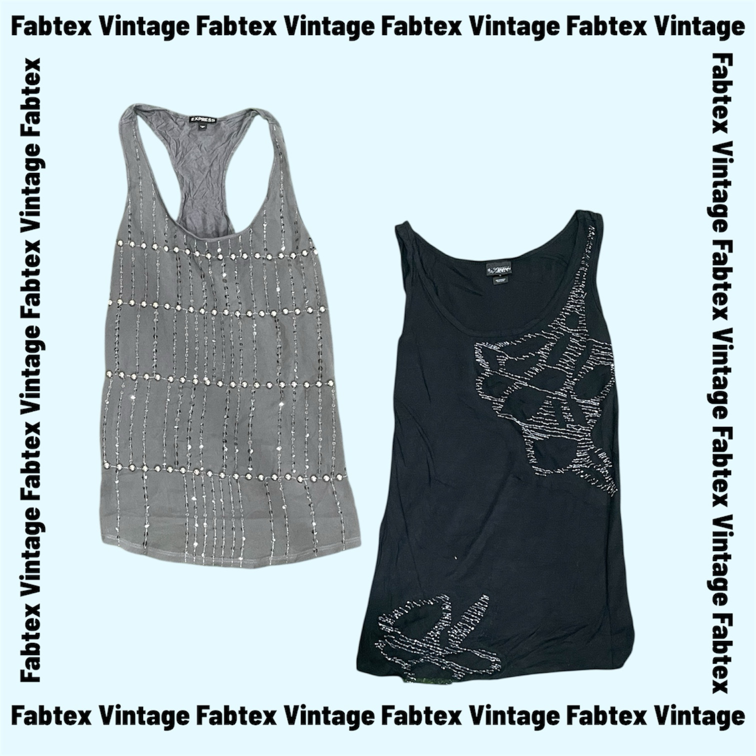(FV-882) Y2K Party Fancy Sequin & Beads Details Tops