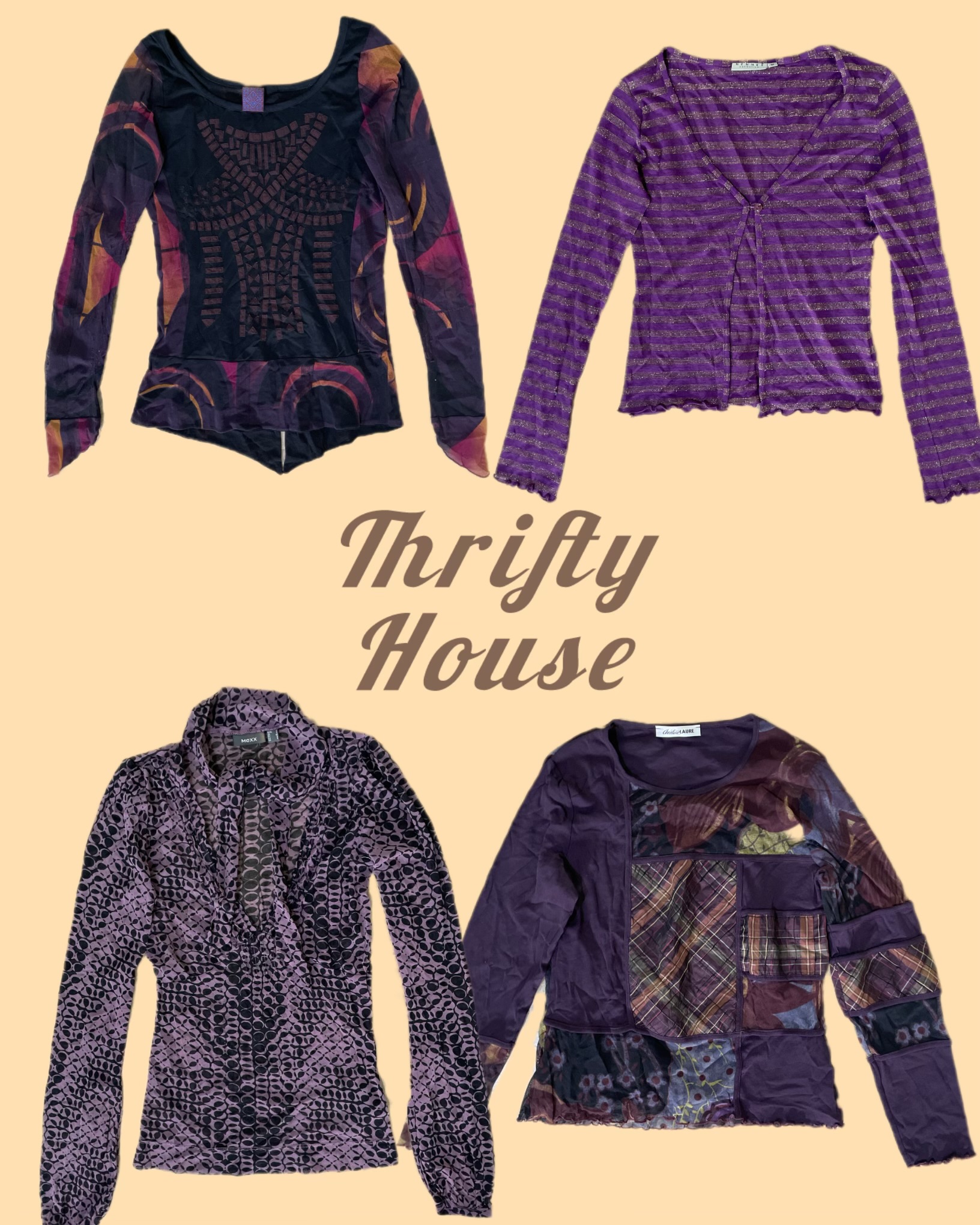 2000s Thrift Purple Y2k Tops(TH/120)