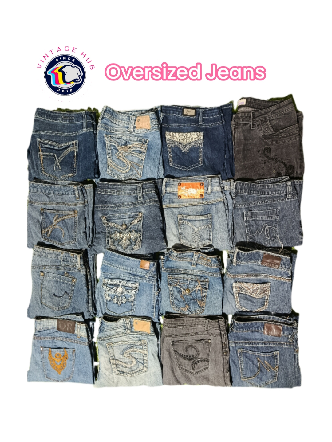 Jeans ricamati oversize - VH02