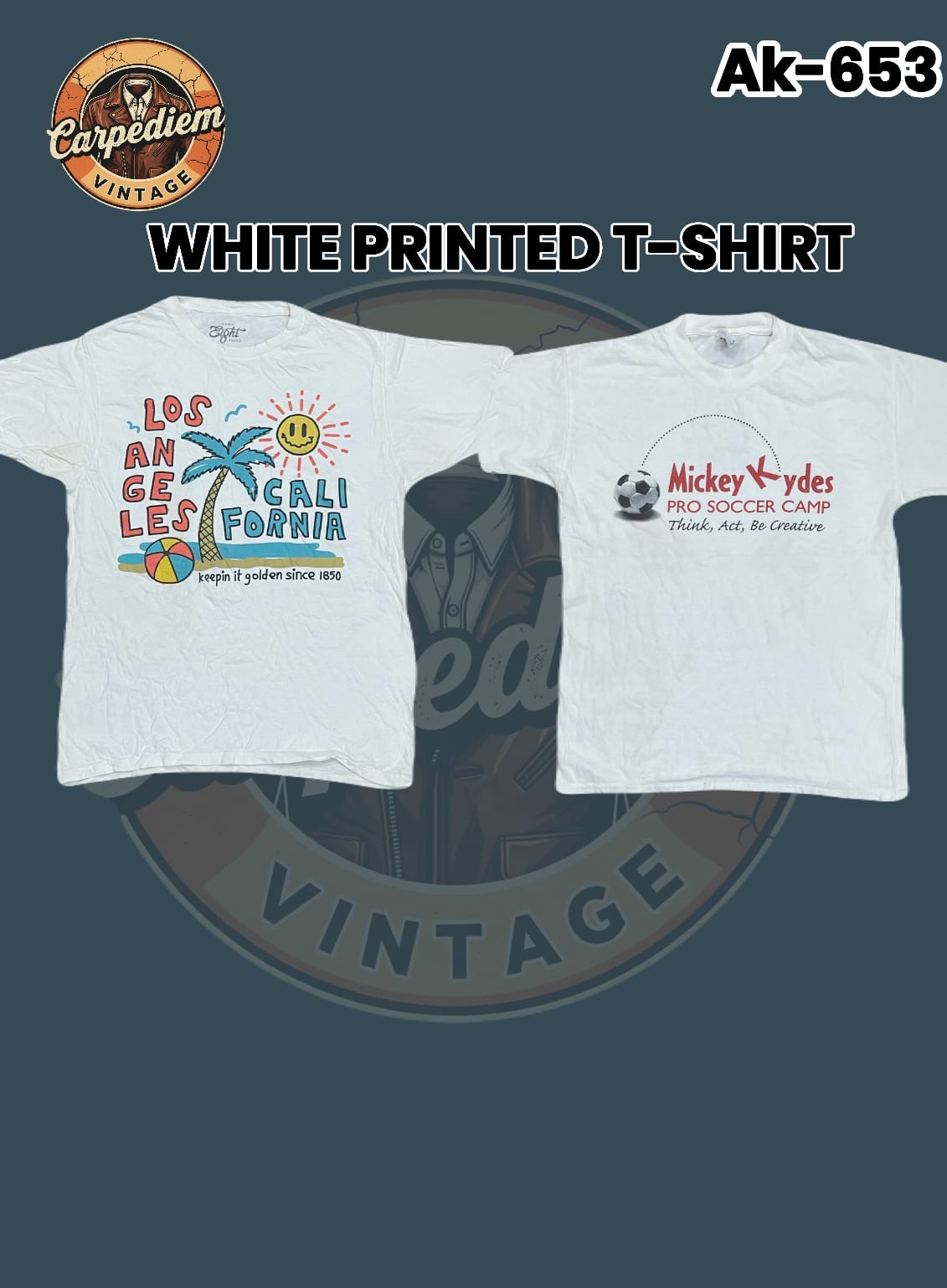 White Printed T-shirt Ak-653