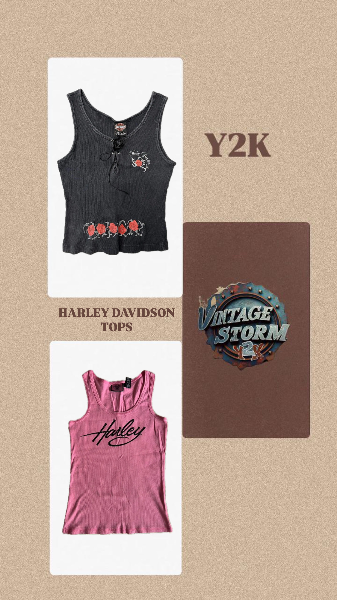Y2K Harley Davidson Tops