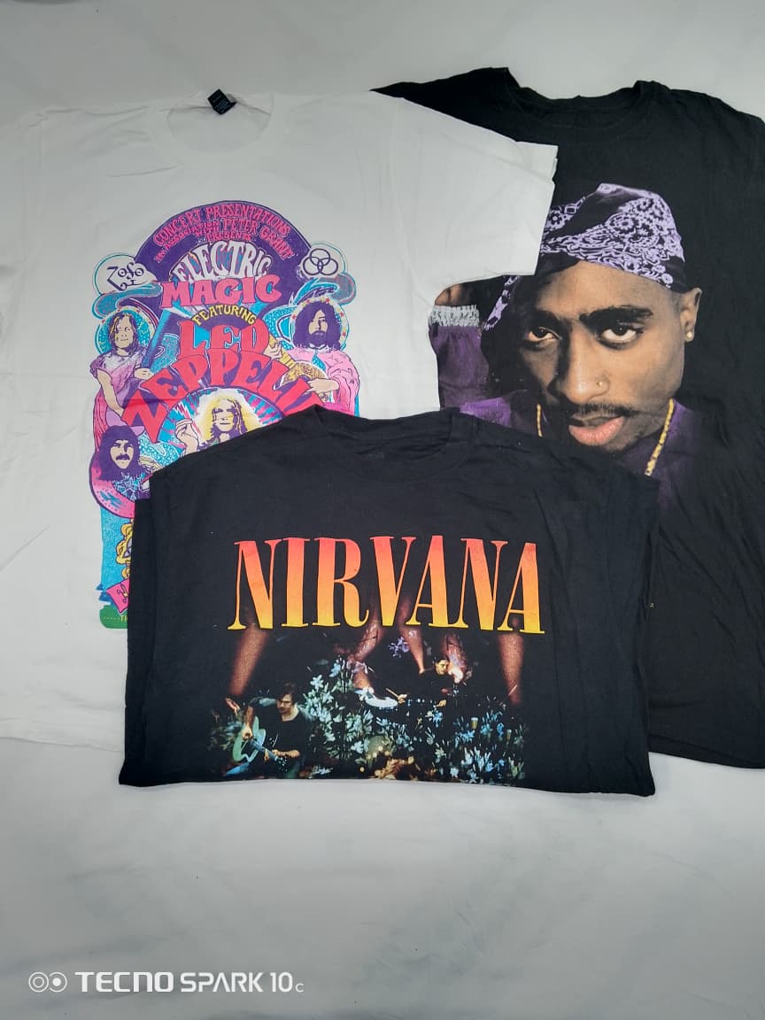 CRZ1536 Music Print T-Shirts