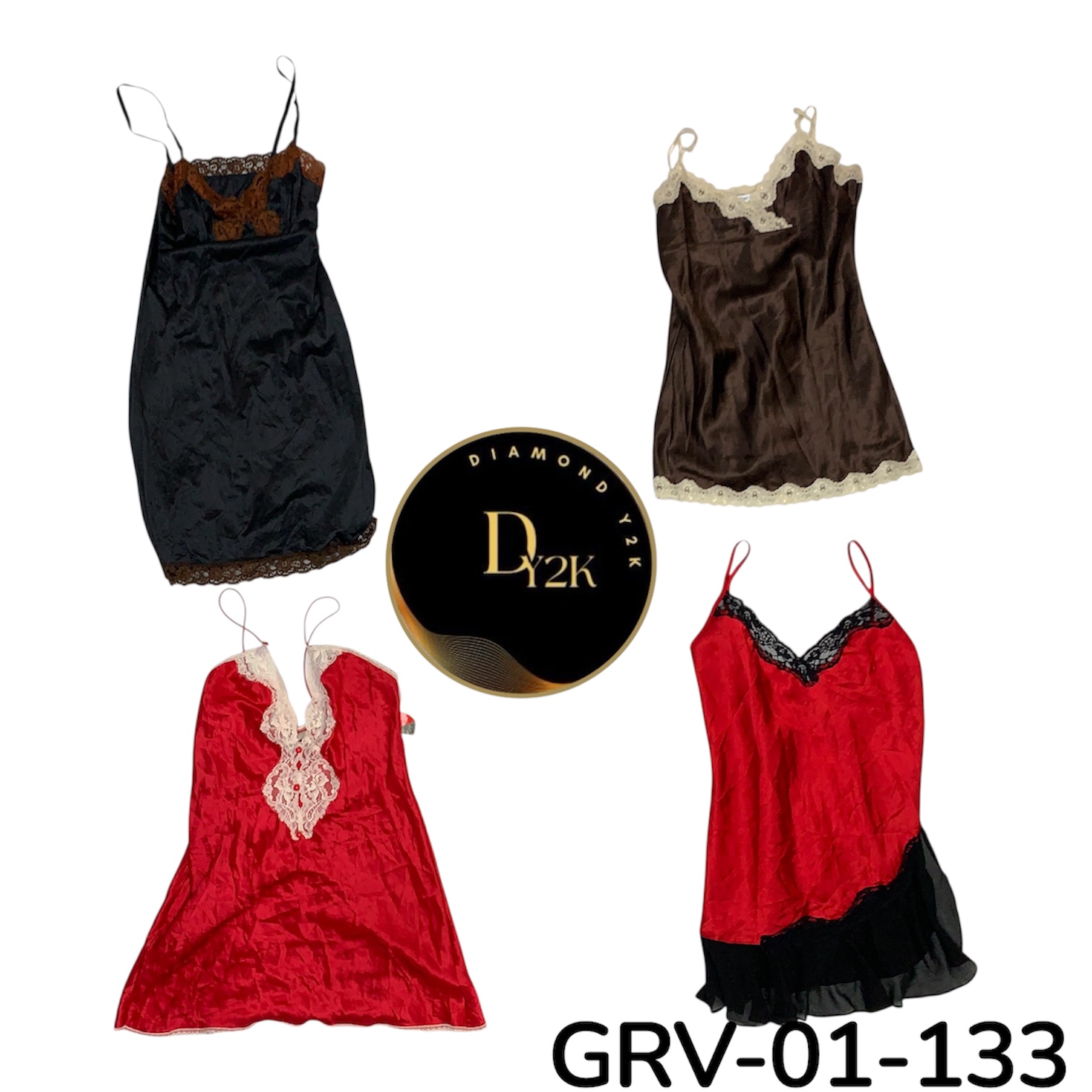 Y2K Slip Dress – Sexy Retro Satin Kleid für den Sommer (GRV-01-133)