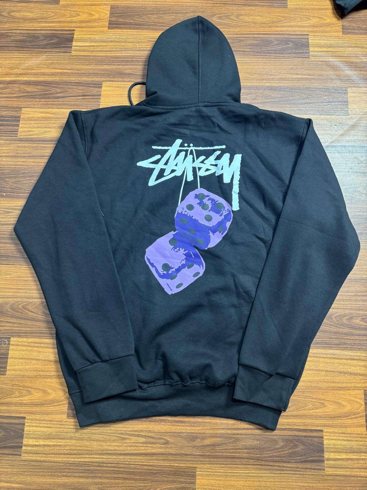 Stussy rework style fuzzy dice hoodie
