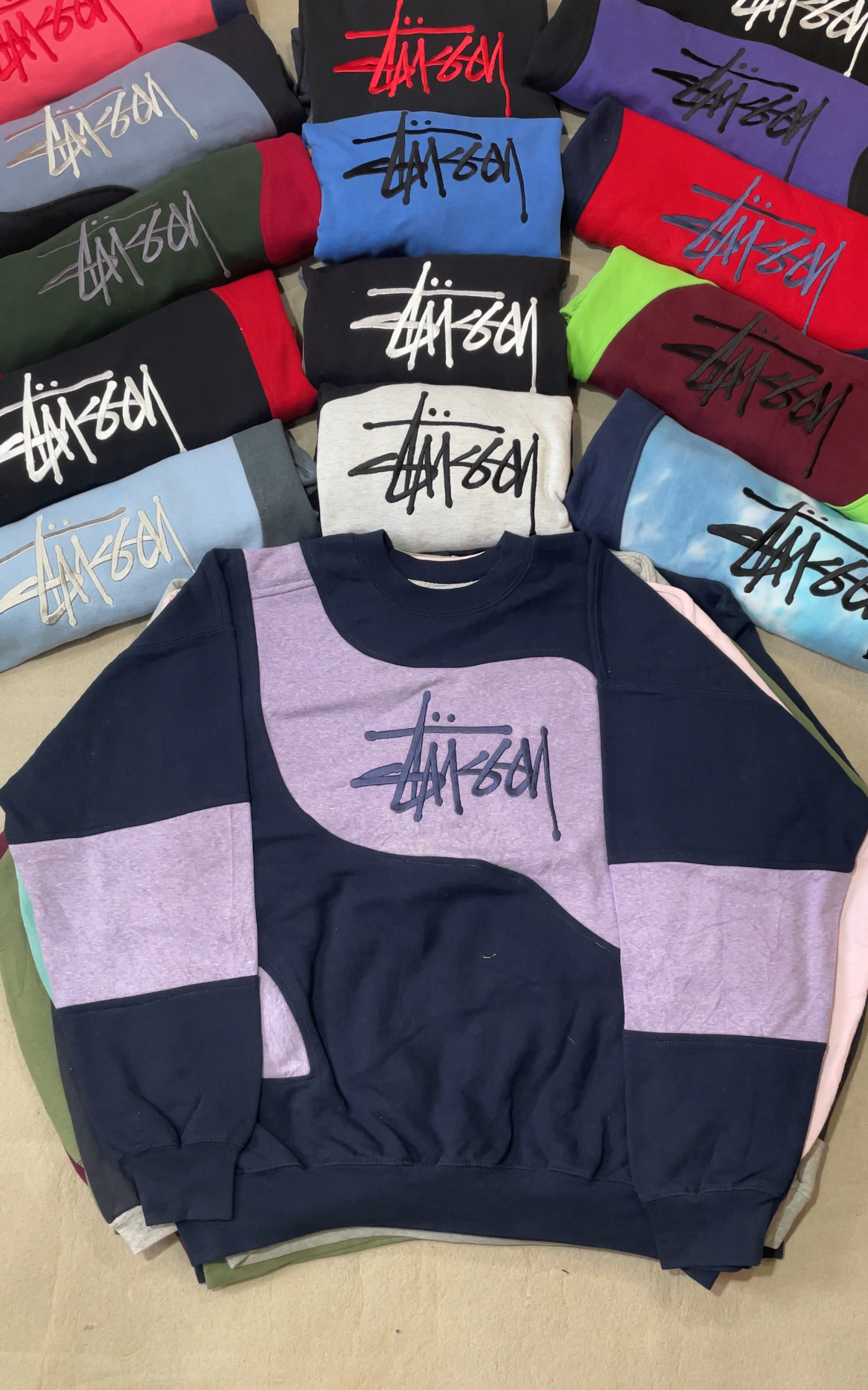 Stussy reworked style patchwork sweatshirts #17126