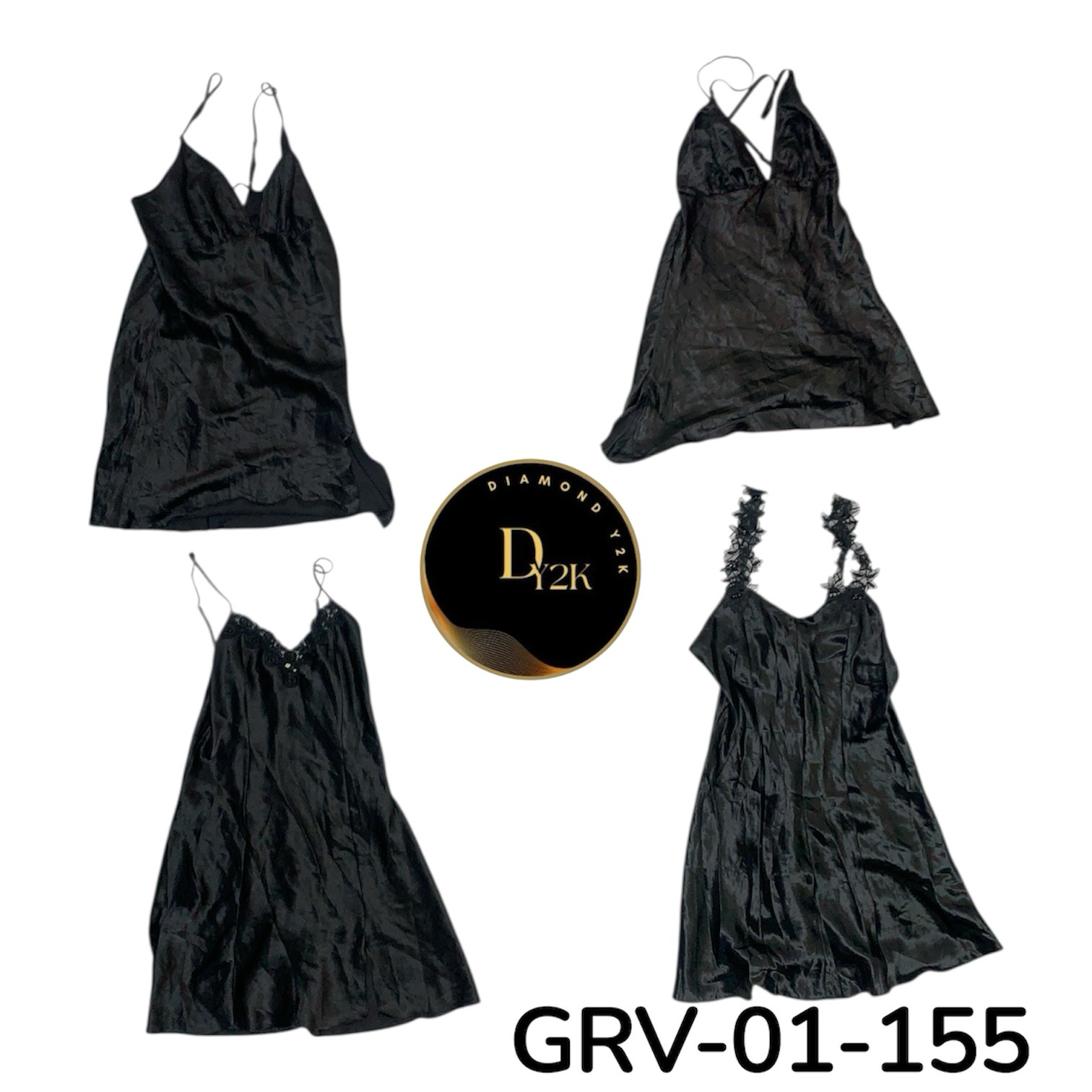 Y2K Slip Dress | Retro 2000s Satin Mini Dress (GRV-01-155)