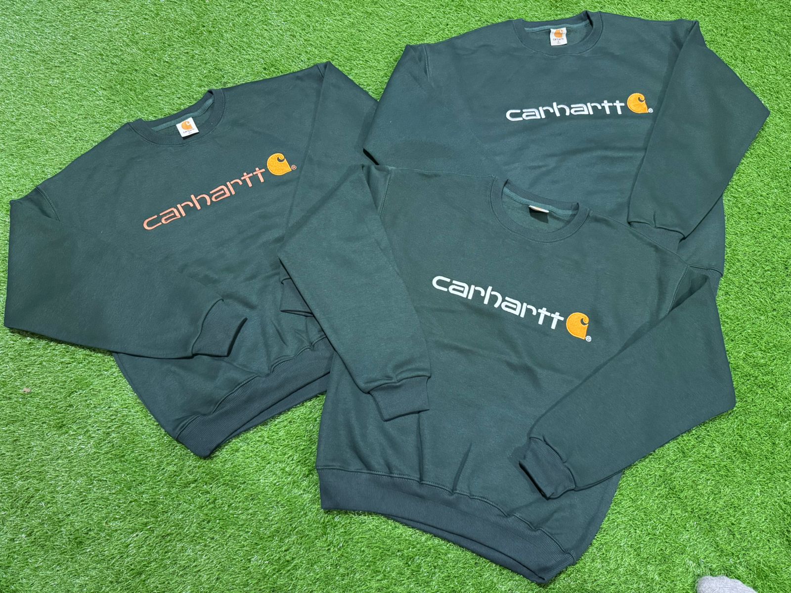 Rework Style Carhartt Green sweatshirt.