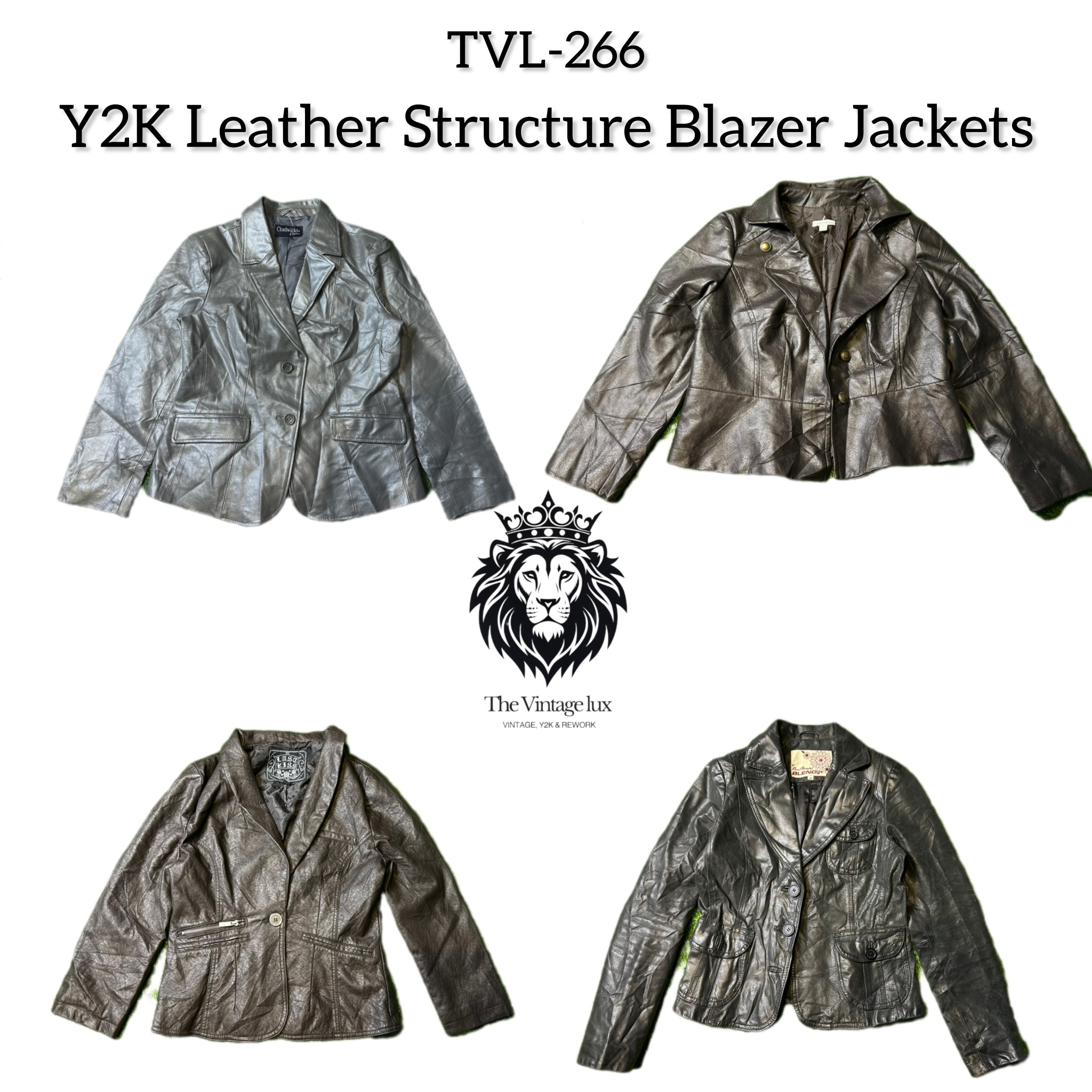 Y2K Leather Structure Blazer Jackets (TVL-266)