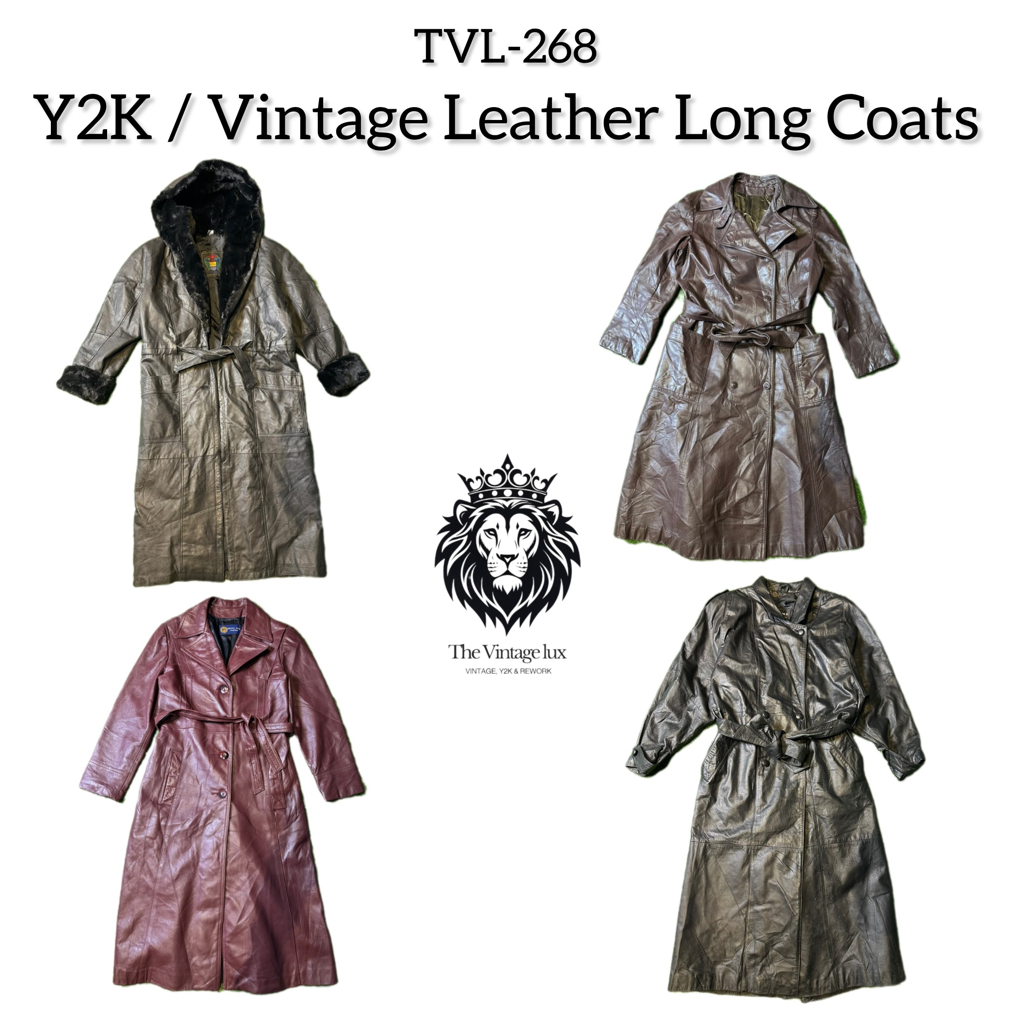 Y2K / ヴィンテージレザー ロングコート (TVL-268)