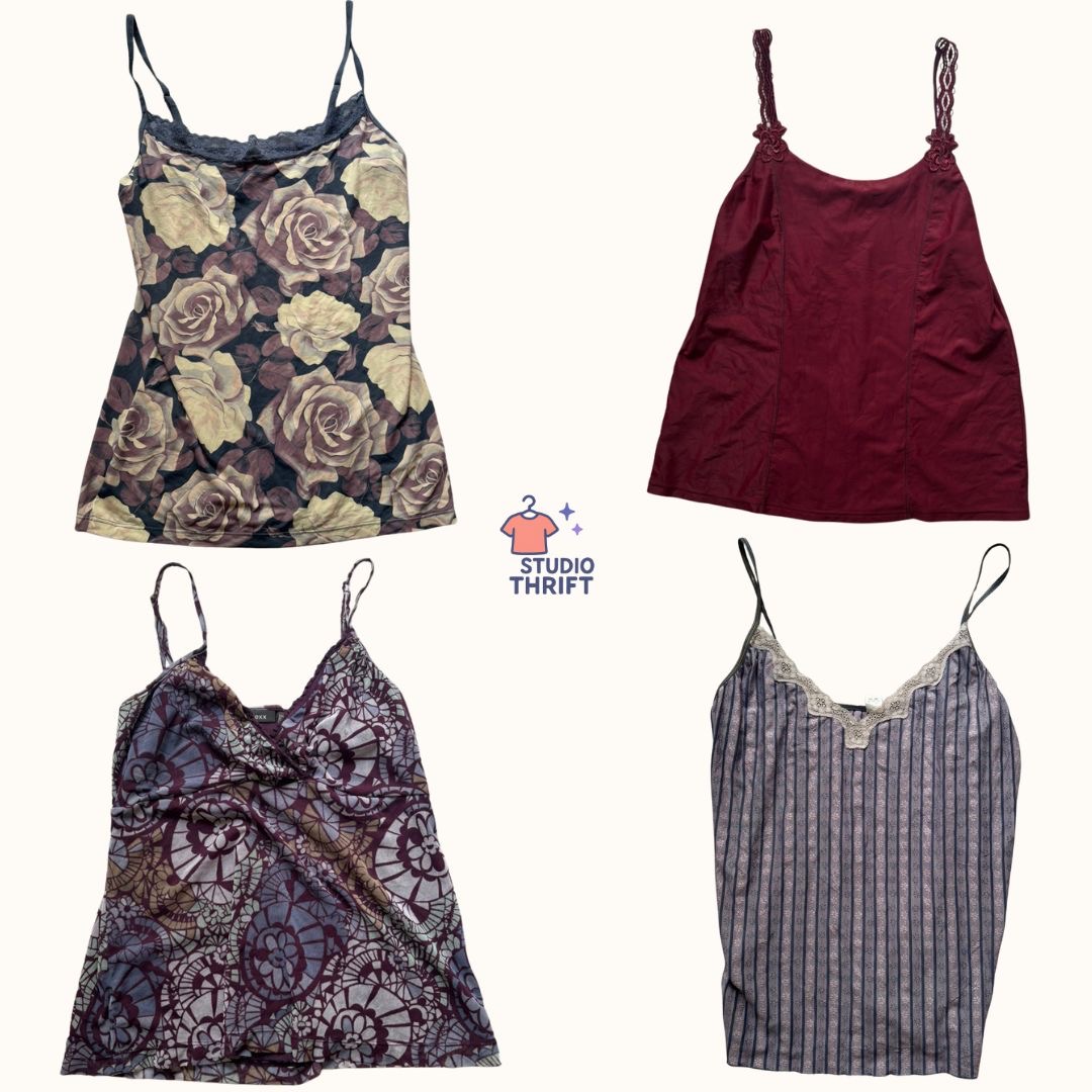 Midnight Rose Y2K Cami Tops(CTO-005)