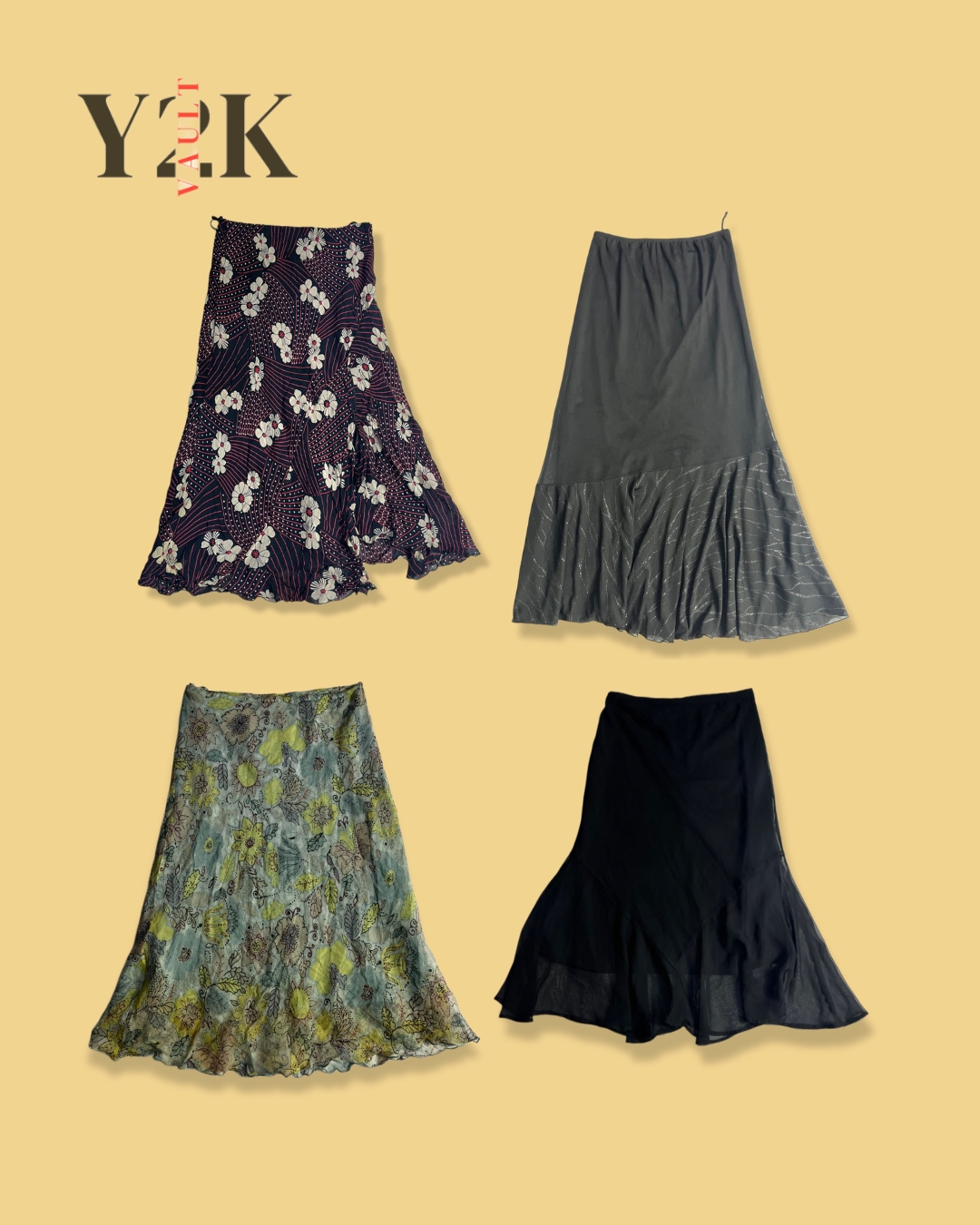 Y2K Floral Flow Skirts (Yv-588)