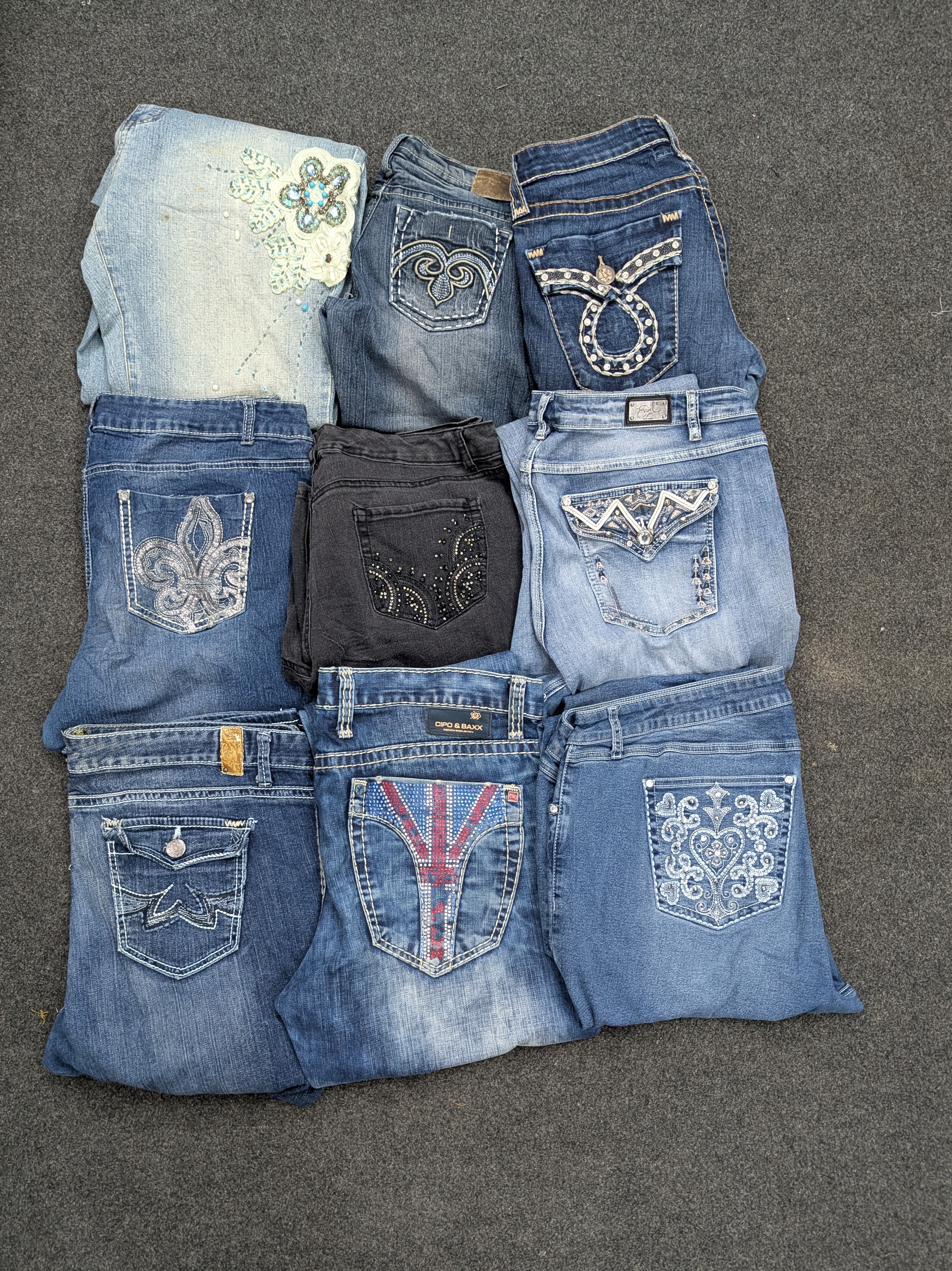 Y2K Embalished Jeans Flare/Bootcut V-014