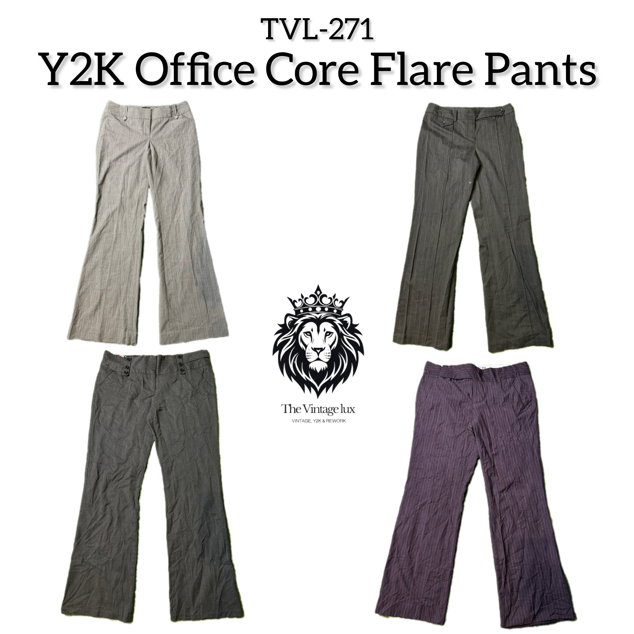 Y2K Office Core Flare Pants (TVL-271)