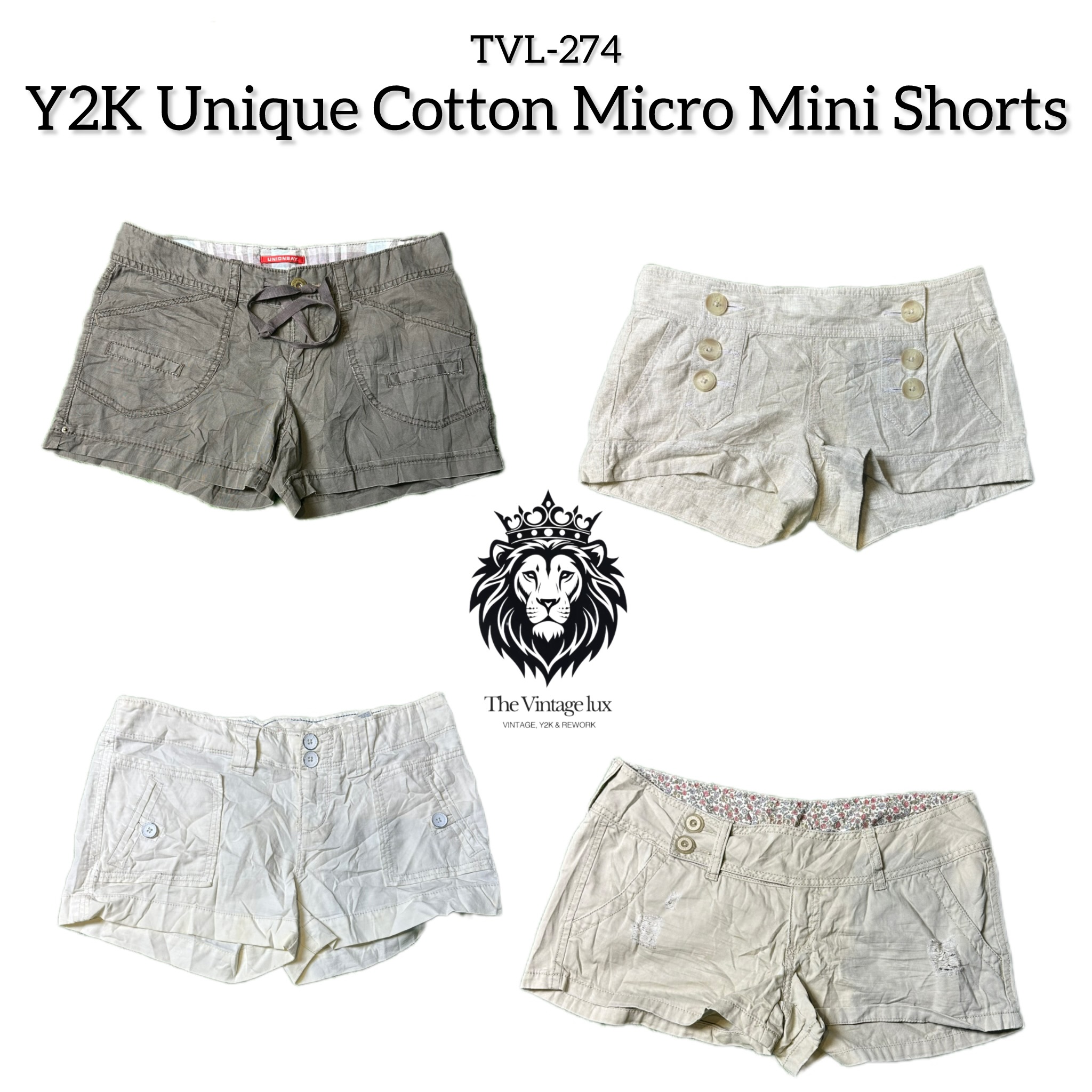 Y2K Cotton Micro Mini Shorts (TVL-274)