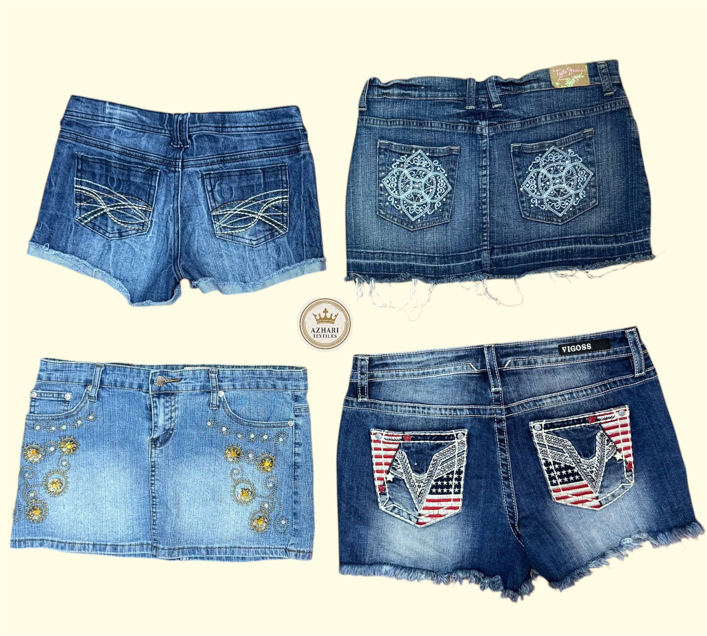 Denim mini skirts & sexy shorts 7 pcs At 351