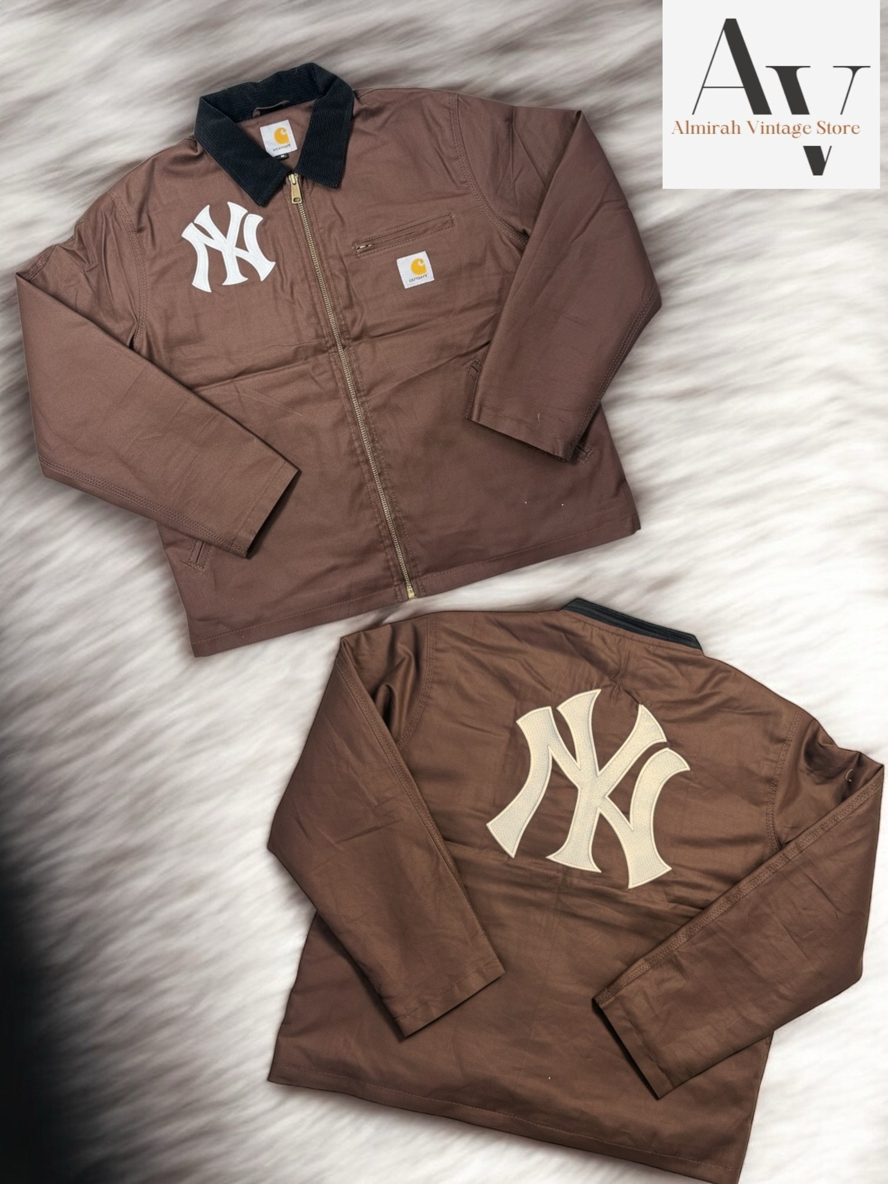 Veste Detroit marron Yankees avec broderie au style rework Carhartt