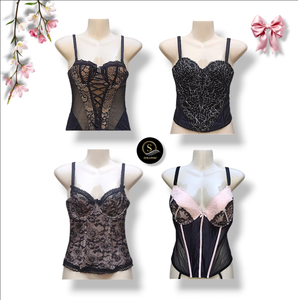 Y2K Creamy & Black Corset