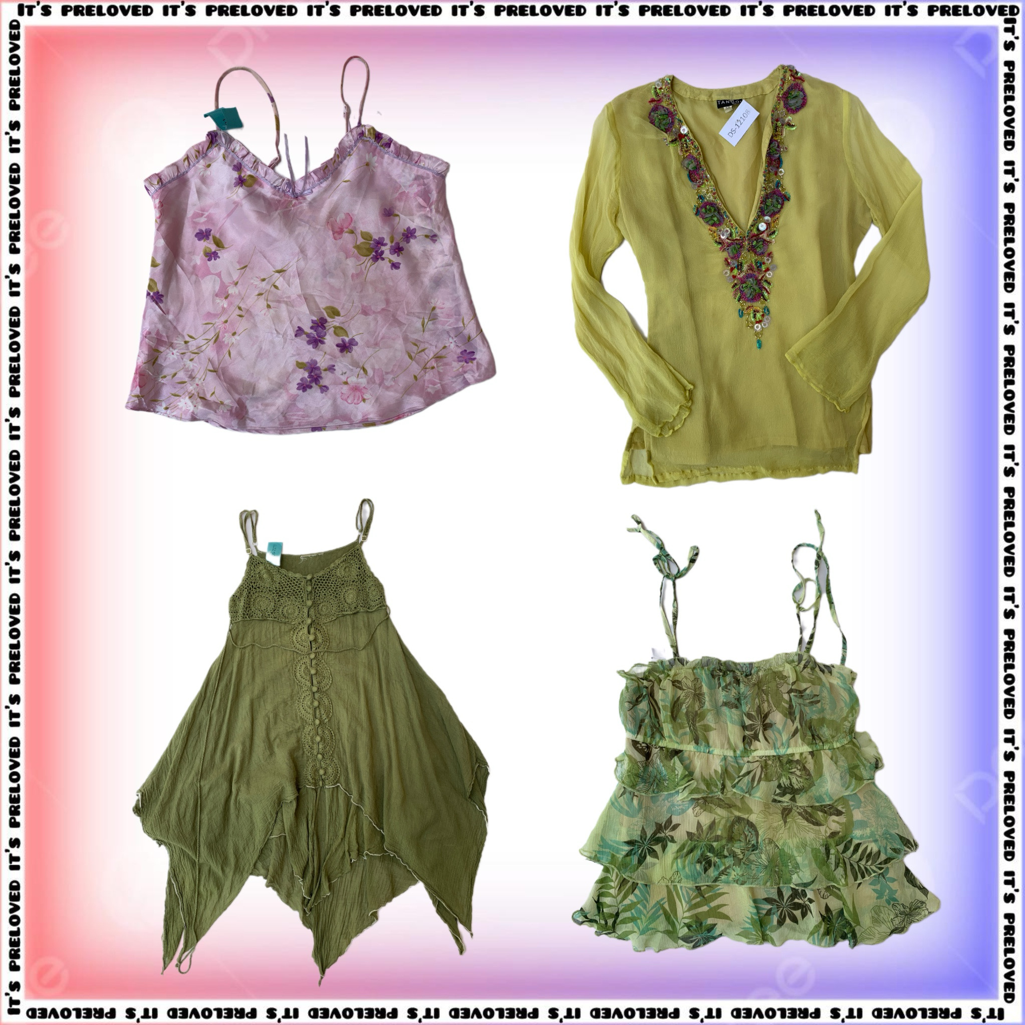Garden Fairy Core - Corsets, Camis, Asymmetrical Dresses, Maxi Skirts, Crochet Top (SS-1853)
