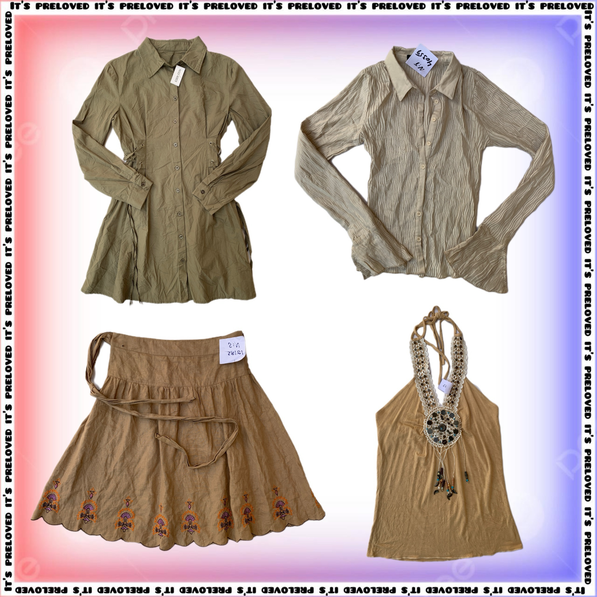 Everyday Beige Bundle - tops, dresses, skirts SS-1857)