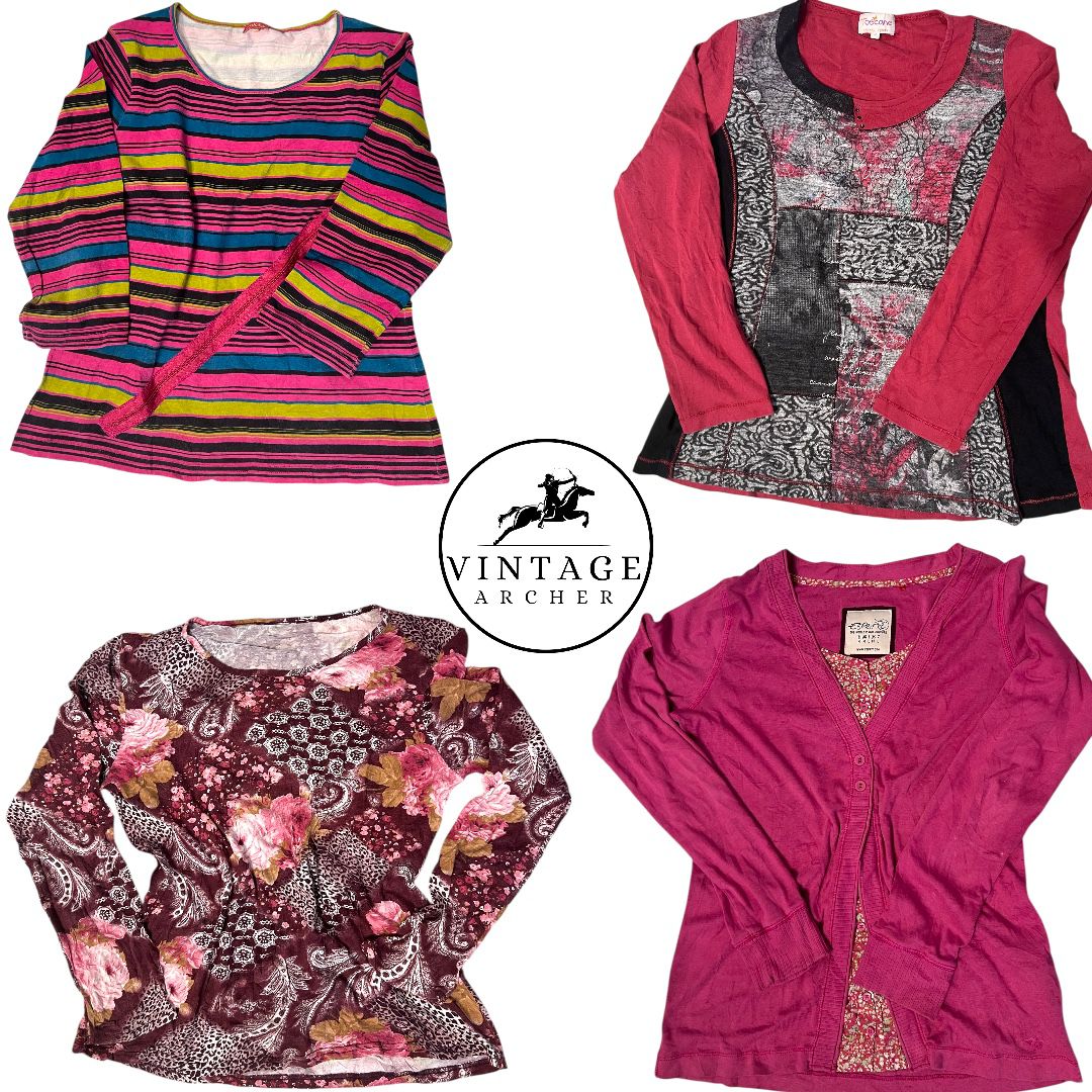 Retro Y2K Streetwear Graphic Long Sleeves - Graffiti & Typography Print Bundle: 10 Pcs