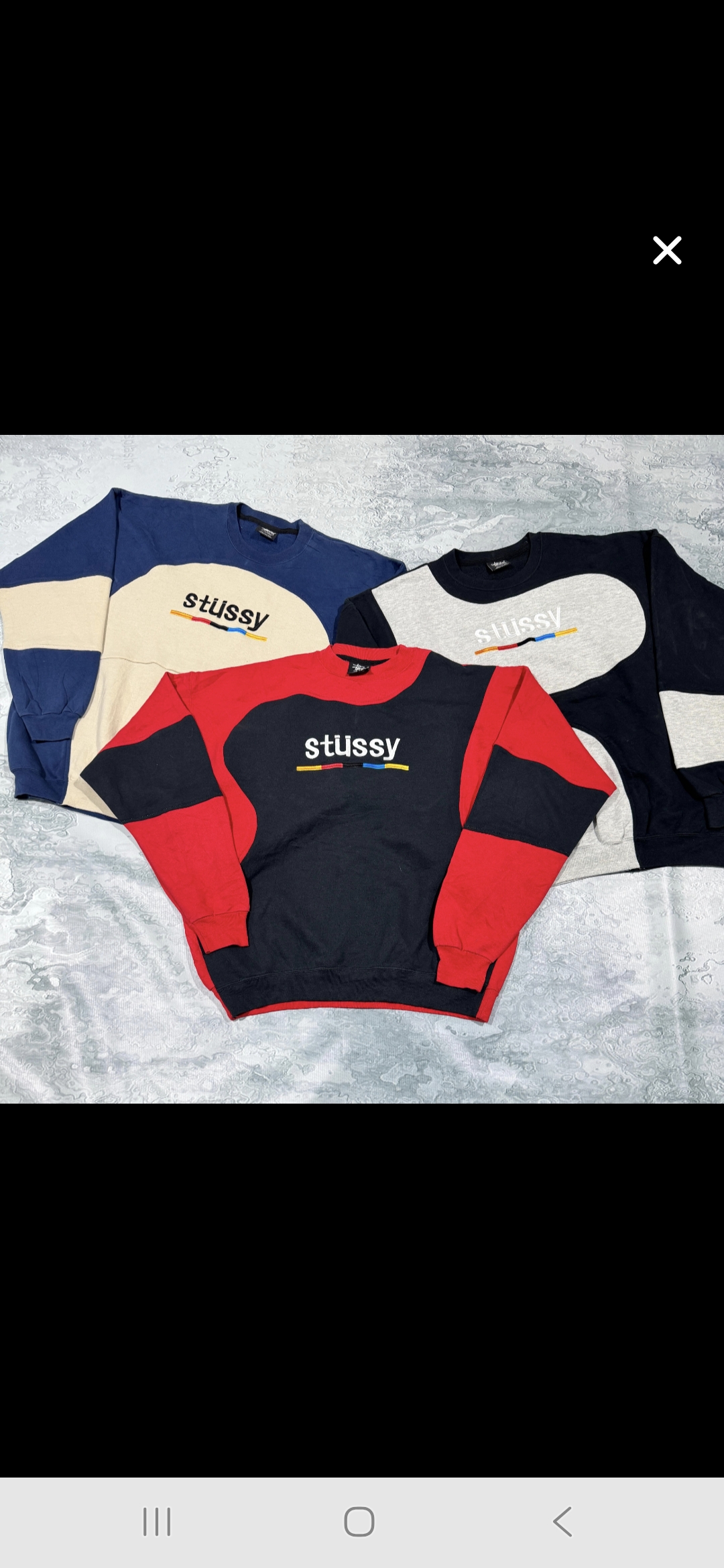 Rework Stussy Rainbow style sweatshirt.