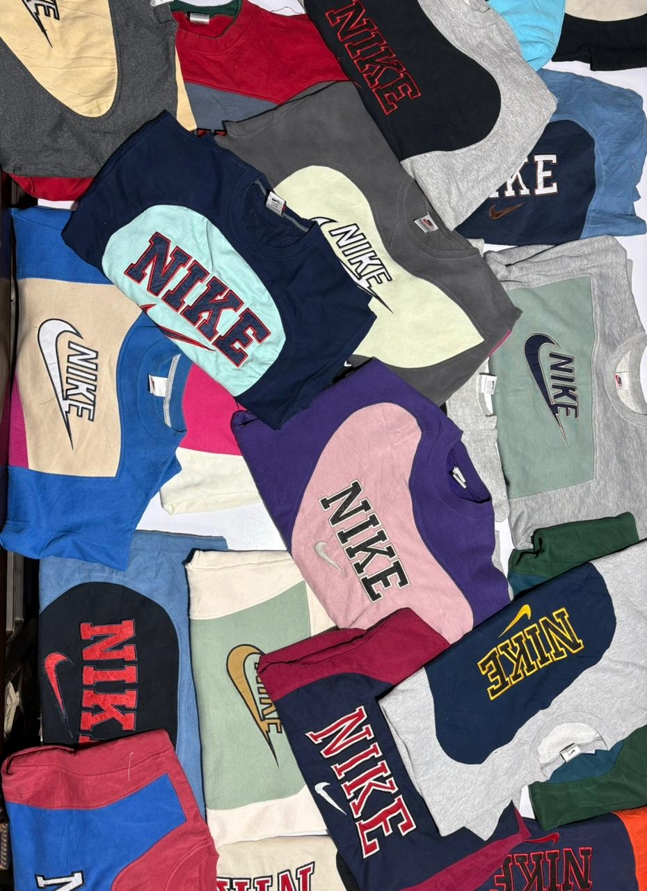 Nike Rework style patch work sweatshirt