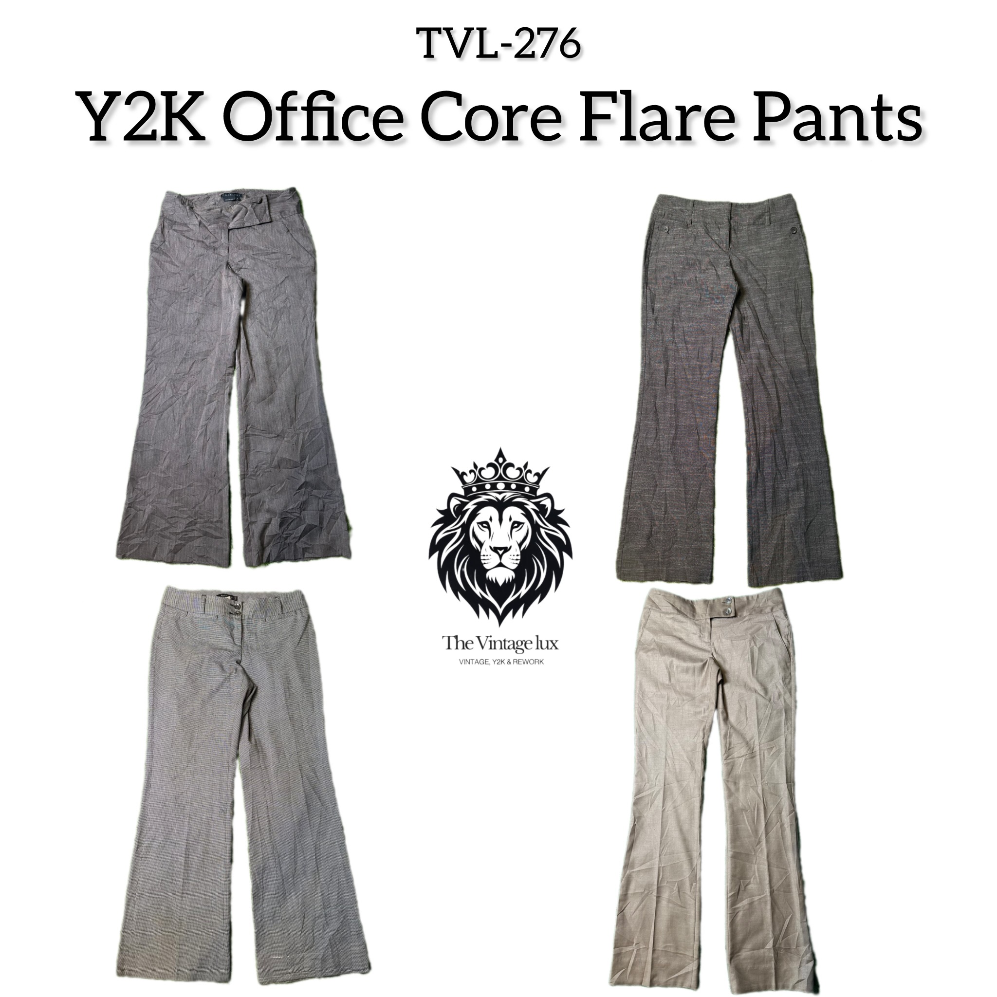 Y2K Office Core Flare Pants (TVL-276)
