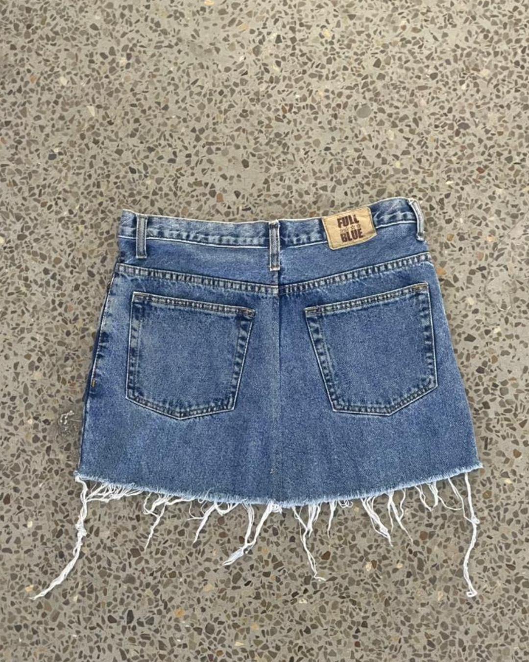 Jupe à franges en denim recyclé