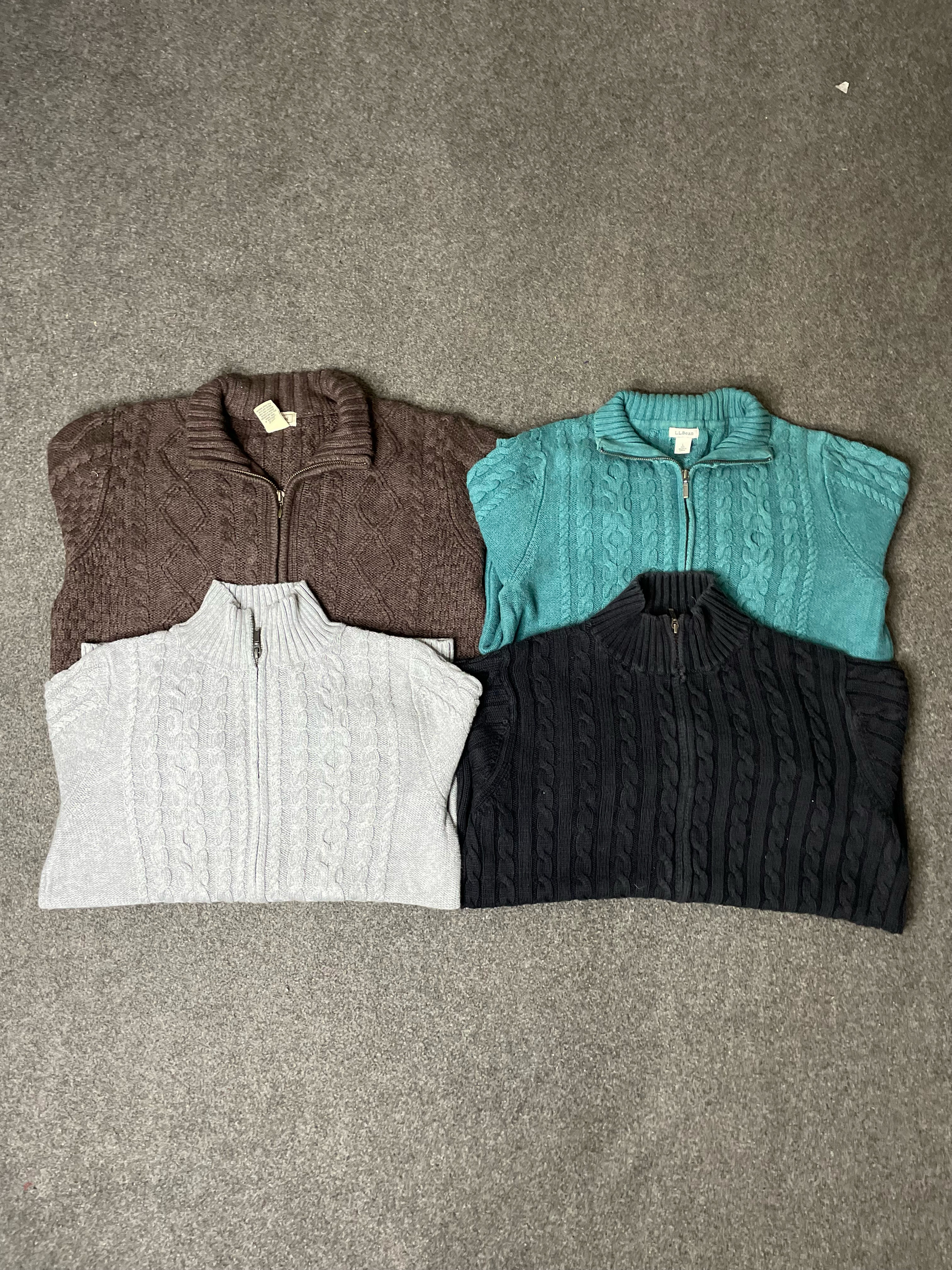 LL.Bean Zipper Cable Net Knitwear 29 pieces