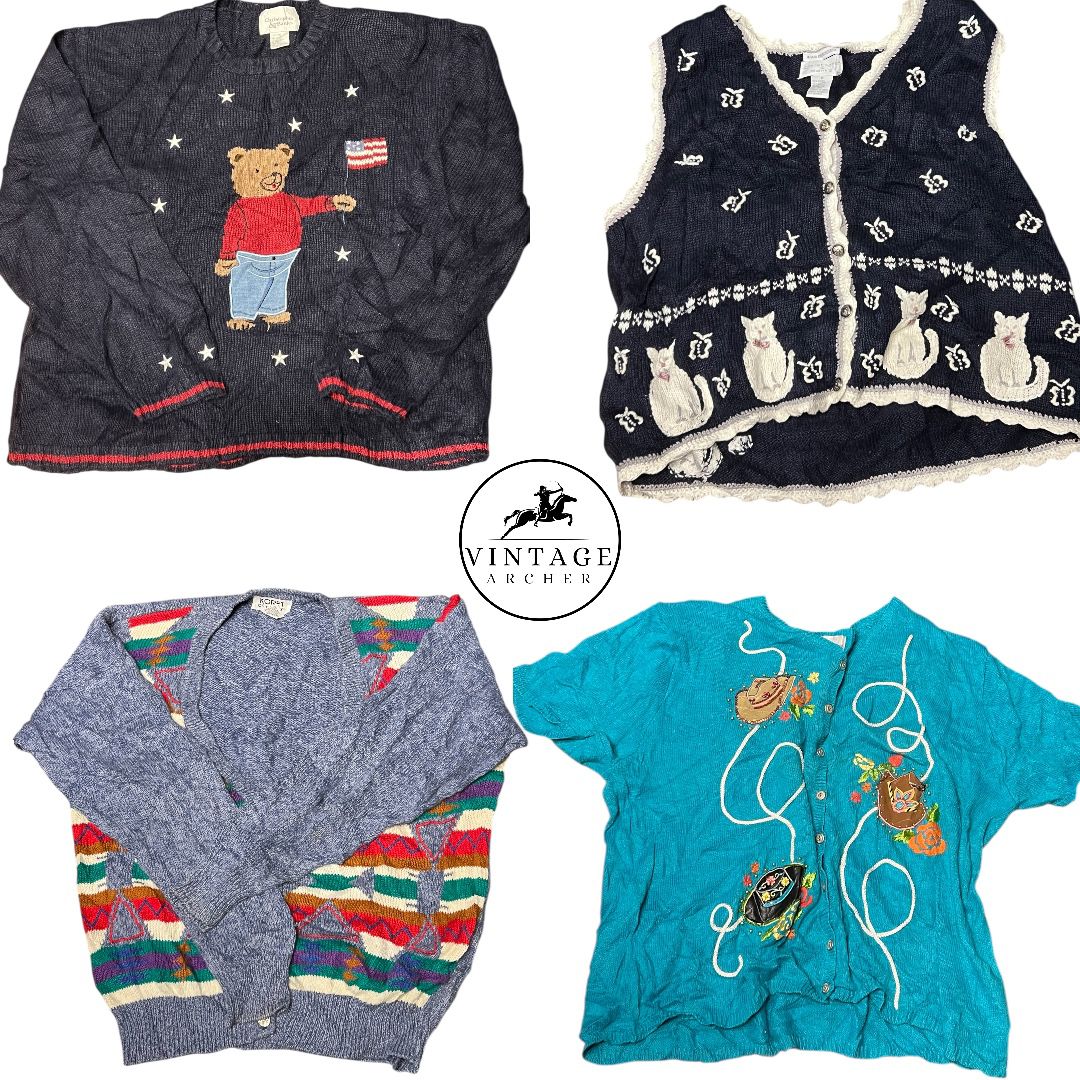 Pulls et cardigans rétro Y2K Édition Chats Uniques 10pcs (S-3)