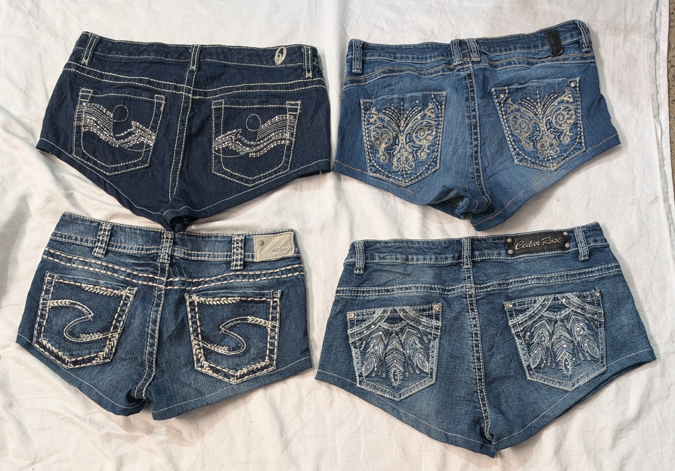 Back Pocket Embalishment Shorts