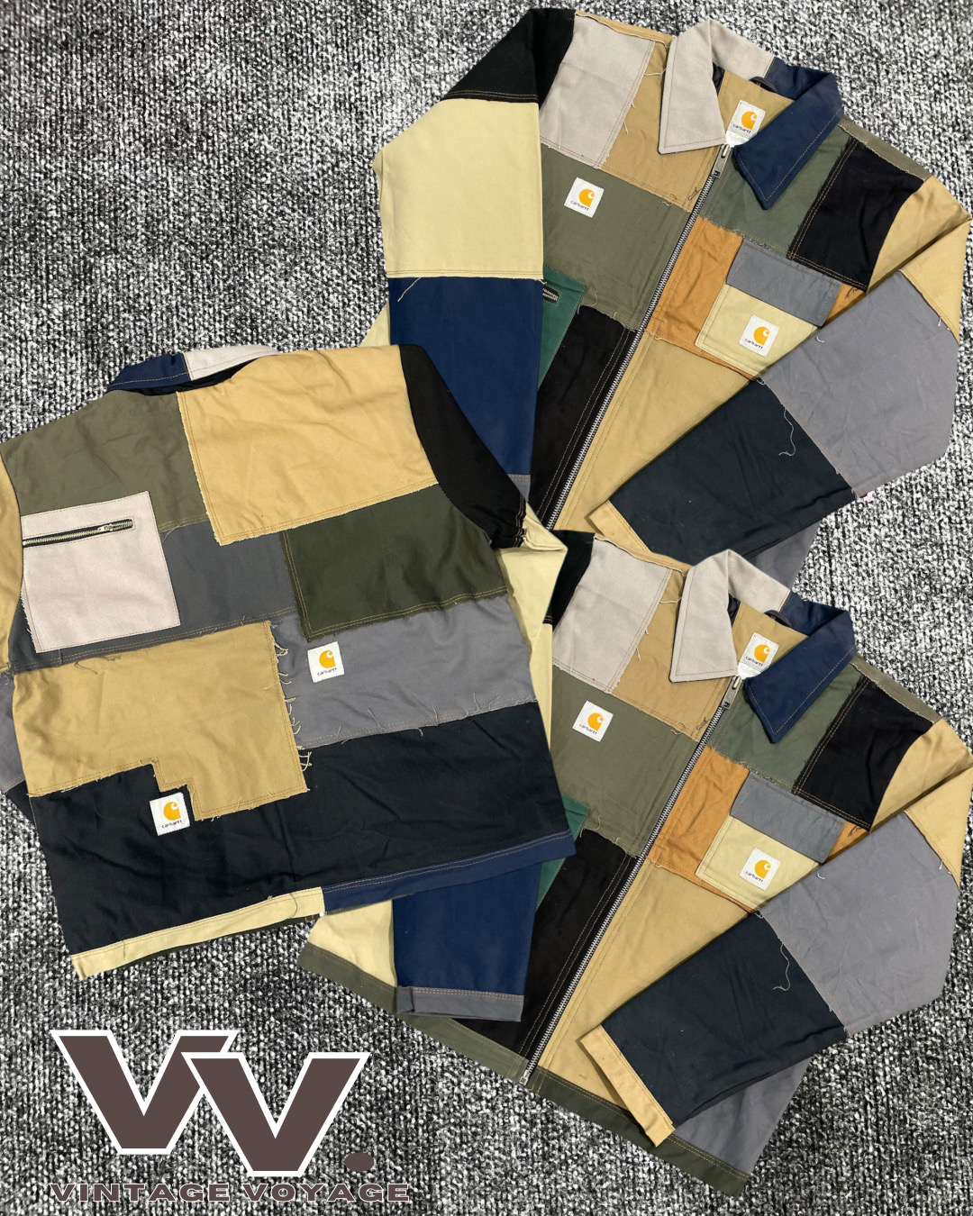 Carhartt reworked style distressed patchwork Detroit jackets #21126