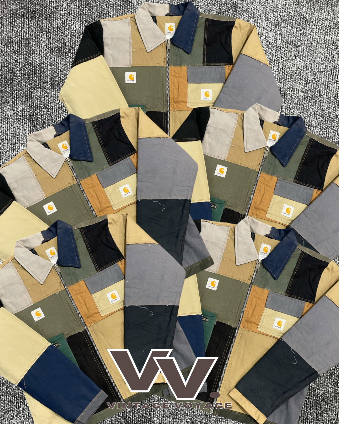 veste Detroit en patchwork usée retravaillée Carhartt #21126