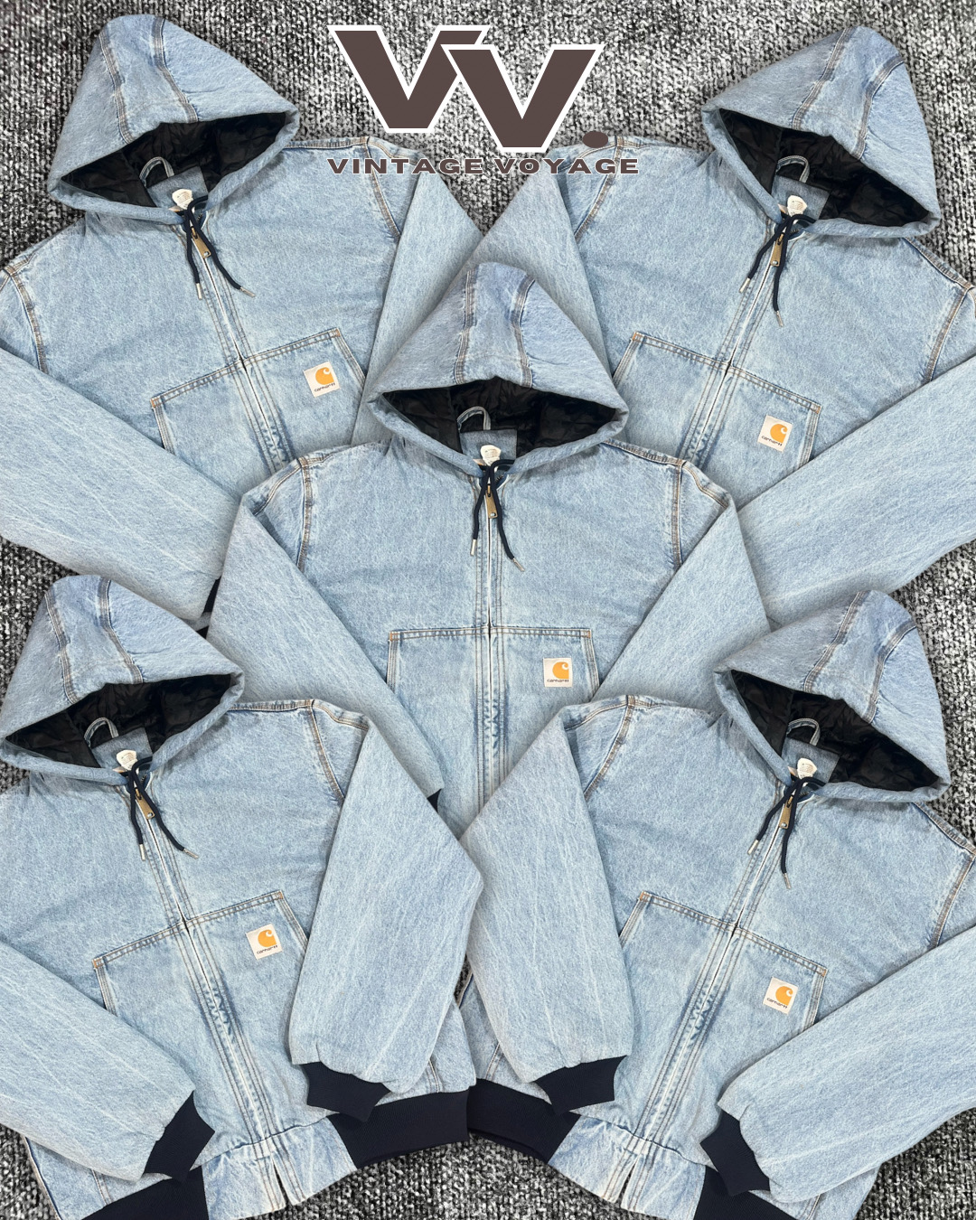 Vestes actives en denim délavé à l'acide de style retravaillé Carhartt #21126