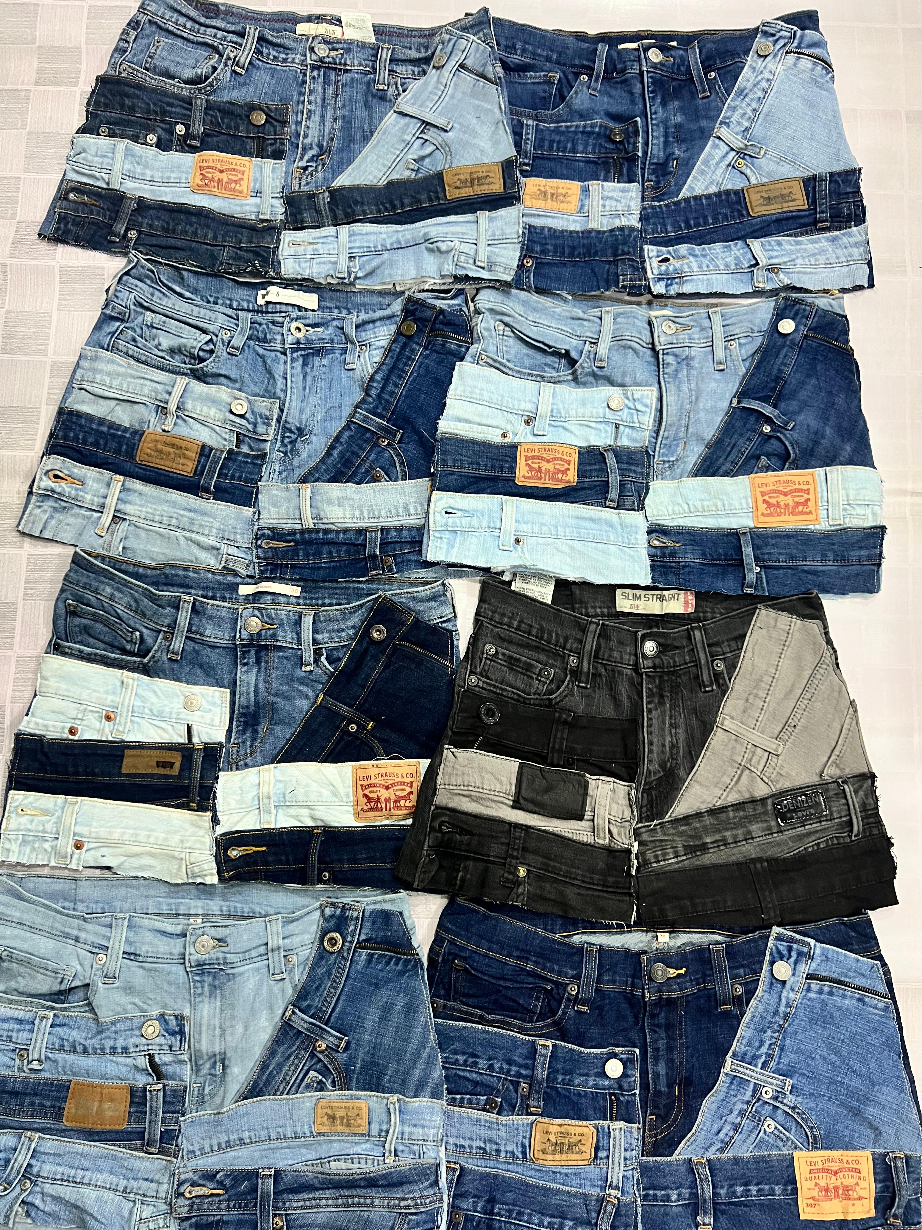 R364 Upcycled Ladies Levi's Belted Skirts