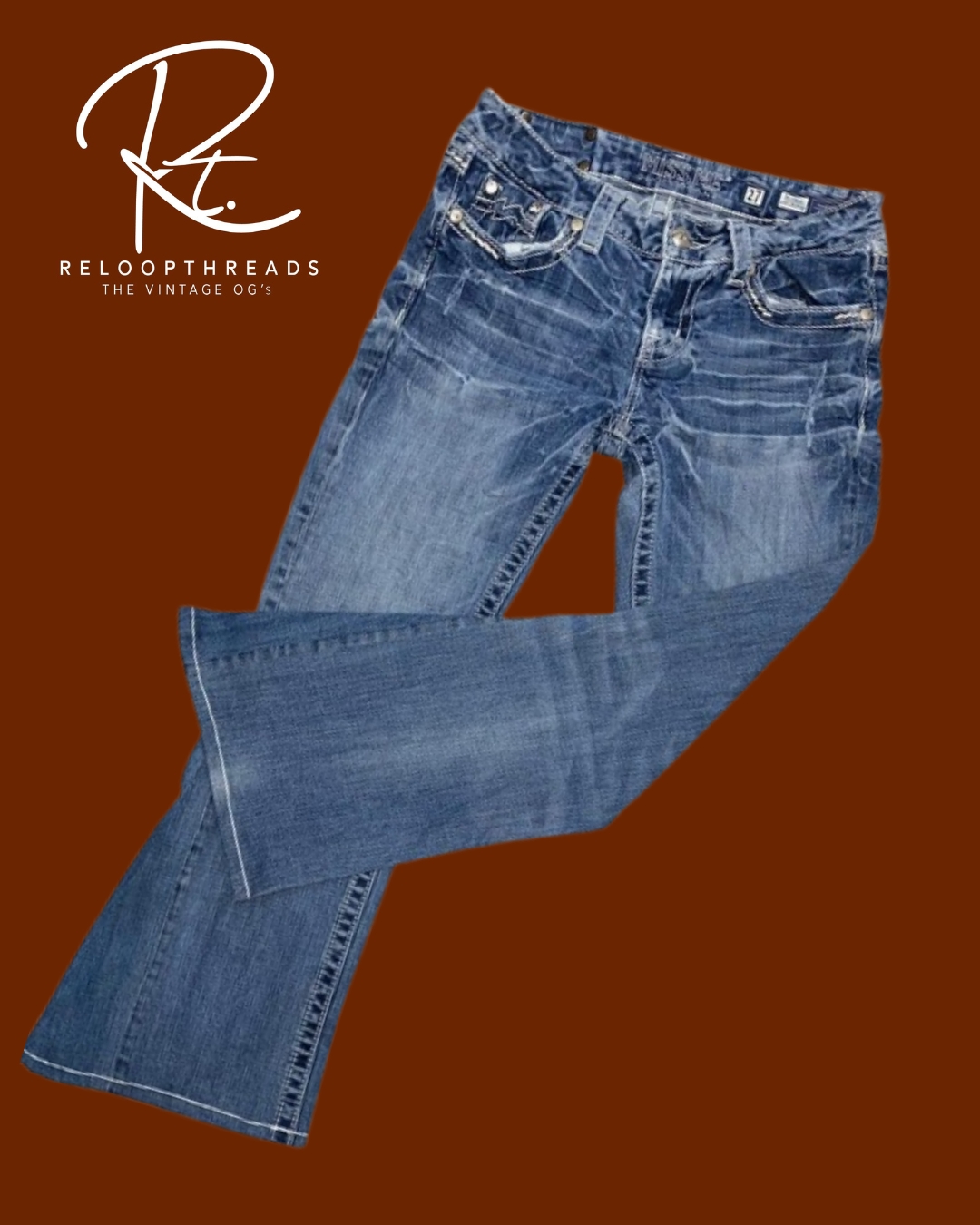 Upcycled Miss Me Flared Jeans - Mixed Colors & Siz..